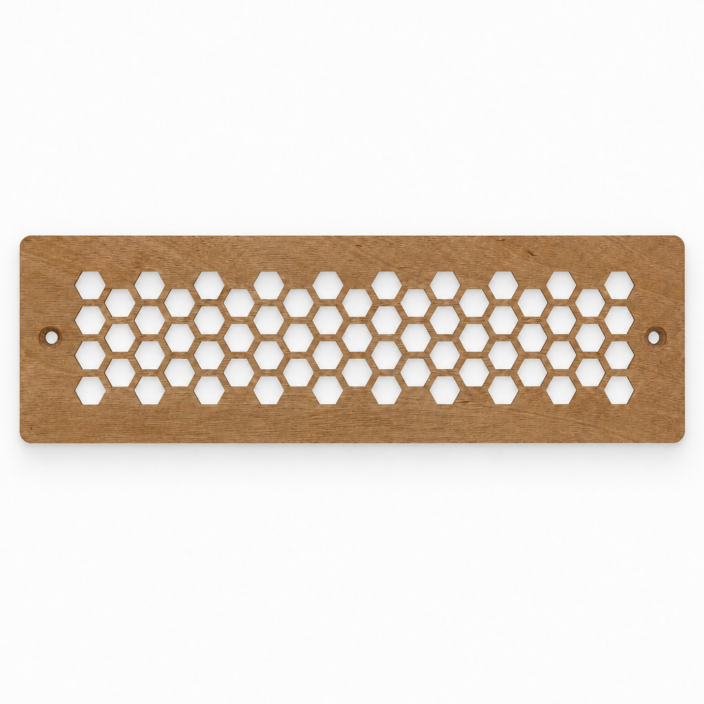 10×3 Wood Cabinet Toe Kick Vent Cover Modern Decorative Air Return Register