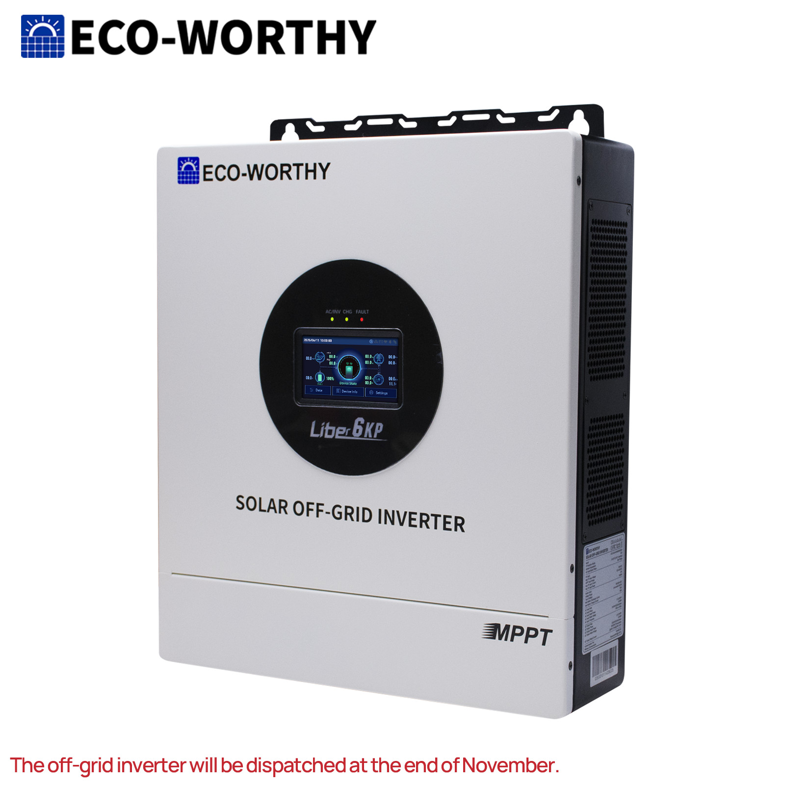 ECO-WORTHY 6KW Solar Hybrid Inverter 48V DC-120V/240V AC Split Phase Off-Grid