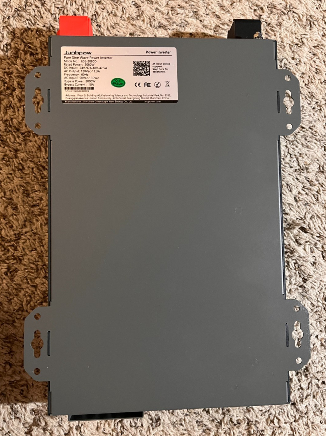 Junbpaw LGE 2080D 2080-ATS AUTO Pure Sine Wave Inverter NEW/OPEN BOX