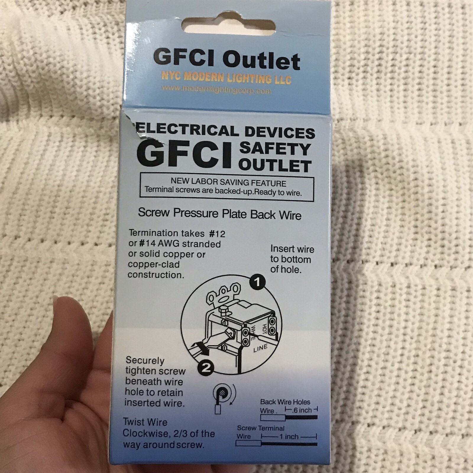GFCI safety outlet 125v 60hz Ground Fault Circuit Interrupter | Self Testing