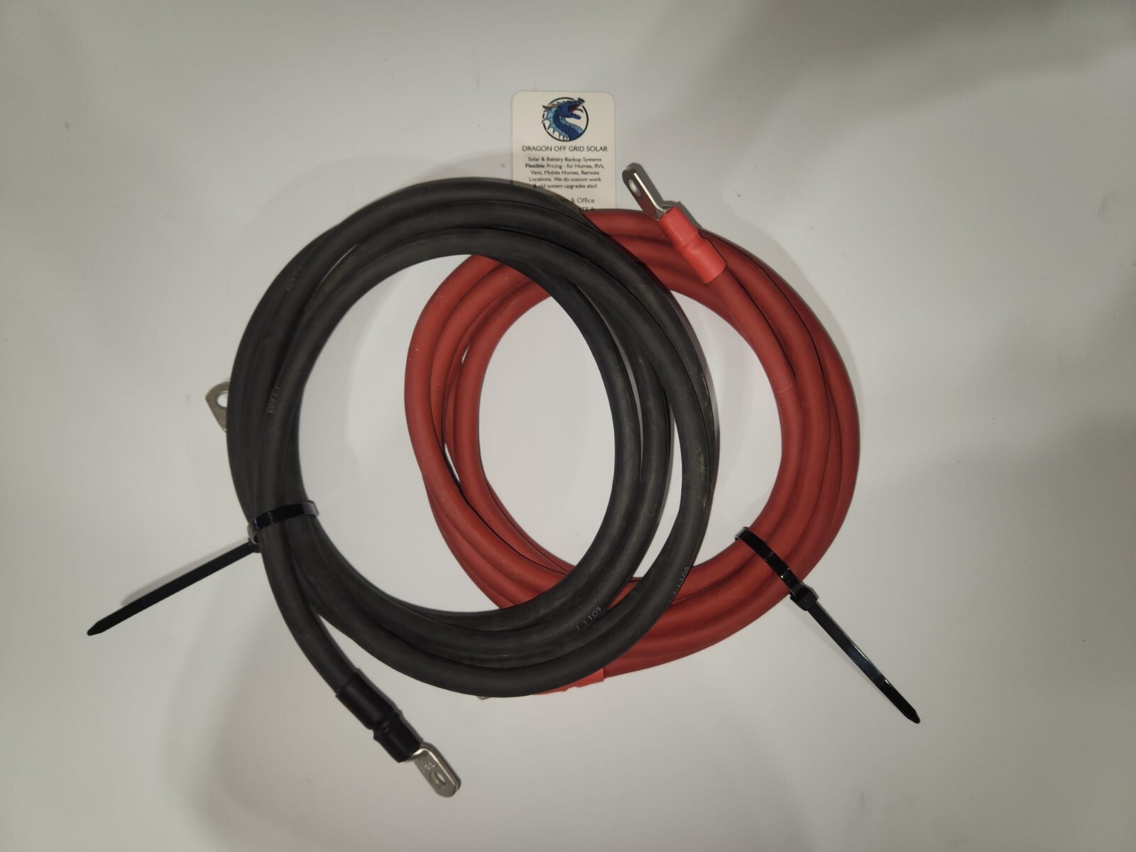 Battery Cables, SIZED TO FIT! 10 8 6 4 2 1 1/0 2/0 4/0 AWG Gauge with Lugs, Wire
