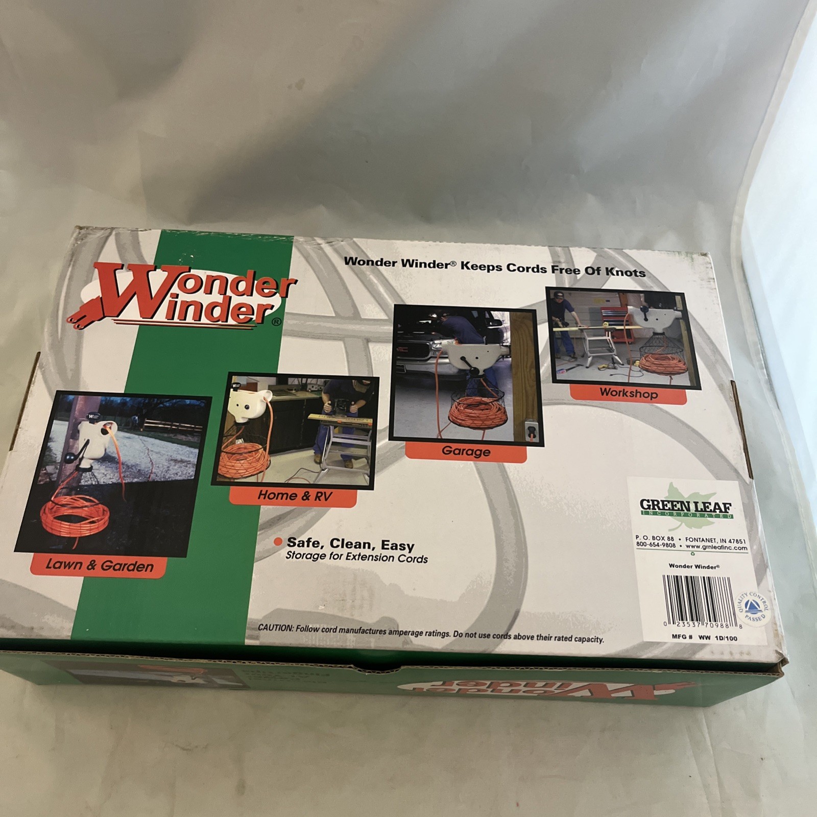 Green Leaf Wonder Winder Extension Cord Winder Beige New In Open Box