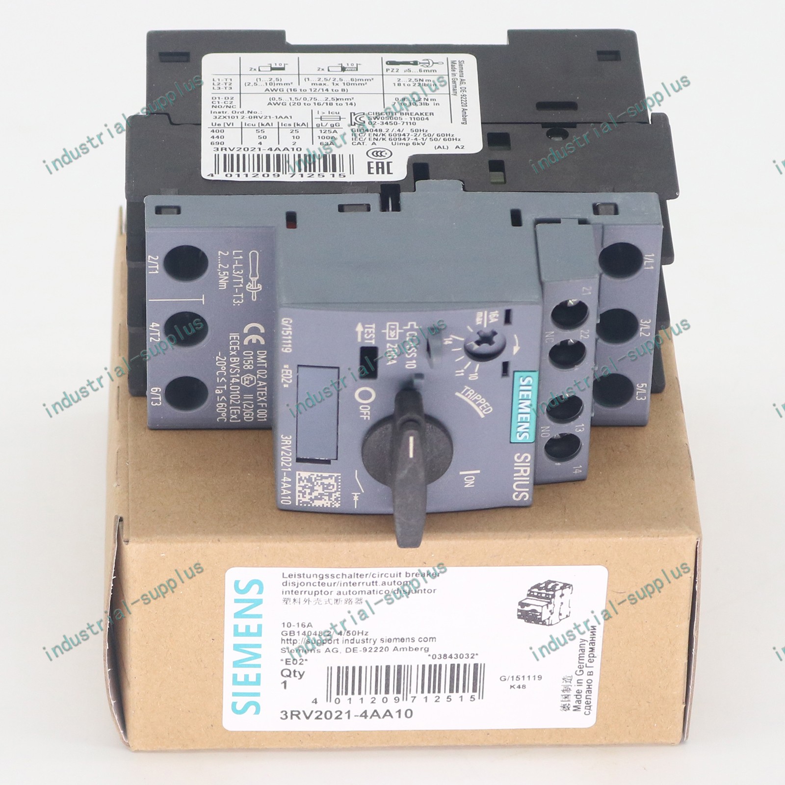 SIEMENS NEW in box breaker 3RV2021-4AA10 3RV2 021-4AA10 1 year warranty