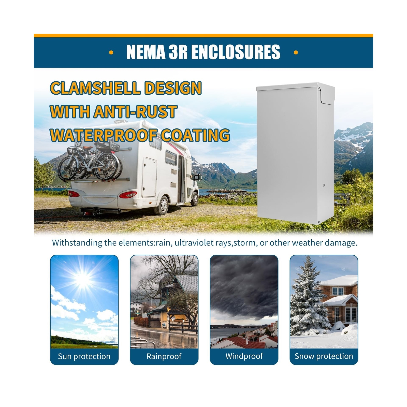 RV Electrical Outlet Panel with Breaker Temporary Power Outlet Panel RV Circu…