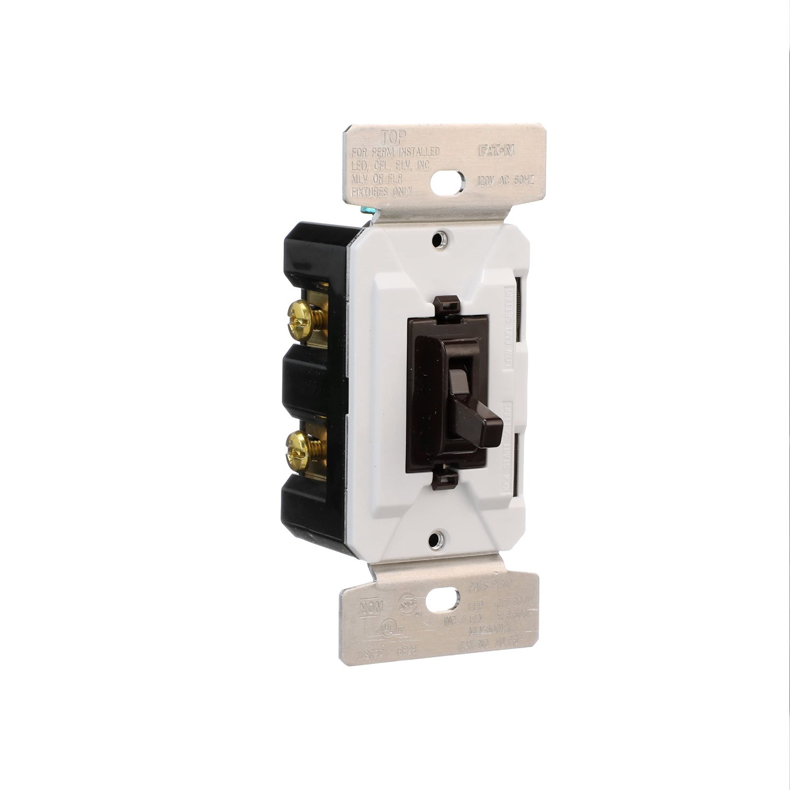 Universal Toggle Dimmer Switch 120V – Adjustable Light Control, Black/Brown/Gray