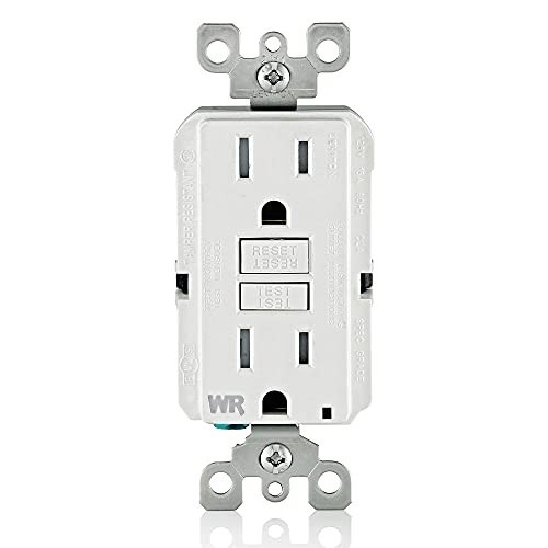 Weather-Resistant GFCI Outlet 15 Amp Self-Test Tamper-Resistant LED Light Outdoo