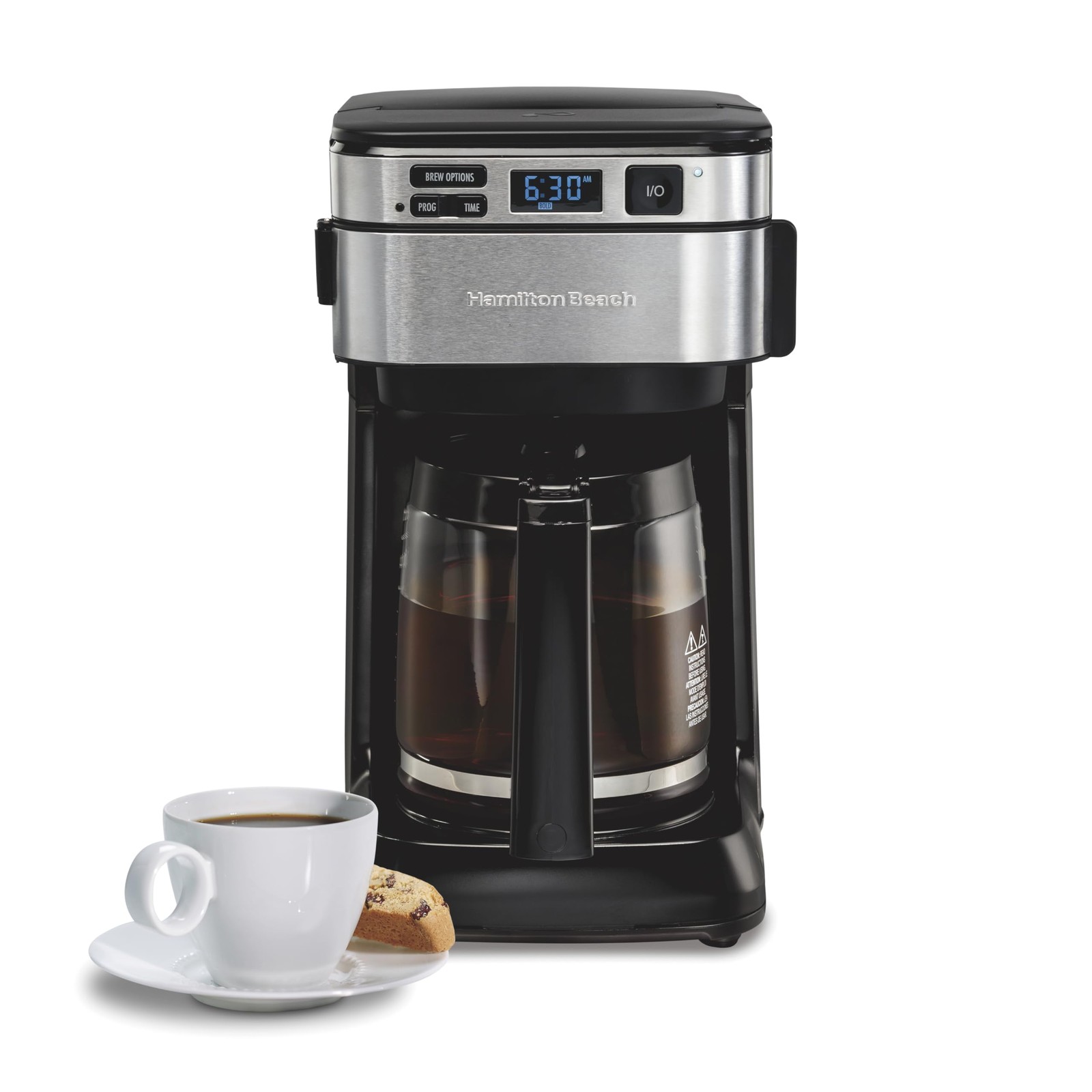 Hamilton Beach FrontFill 12 Cup Programmable Drip Coffee Maker | Regular & Bold