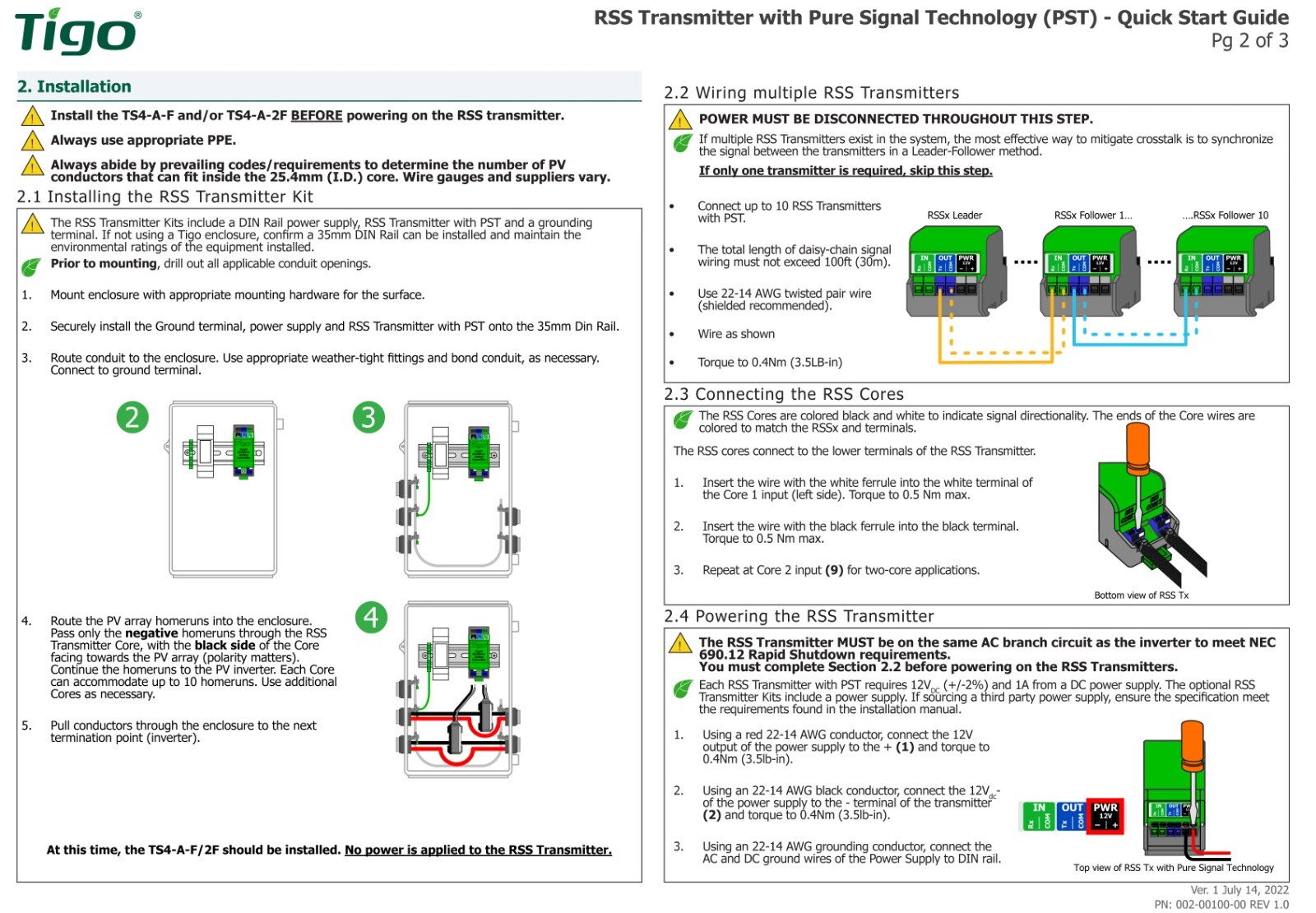 Tigo 492-00000-52 RSS Transmitter Pure Signal Dual Outdoor Kit