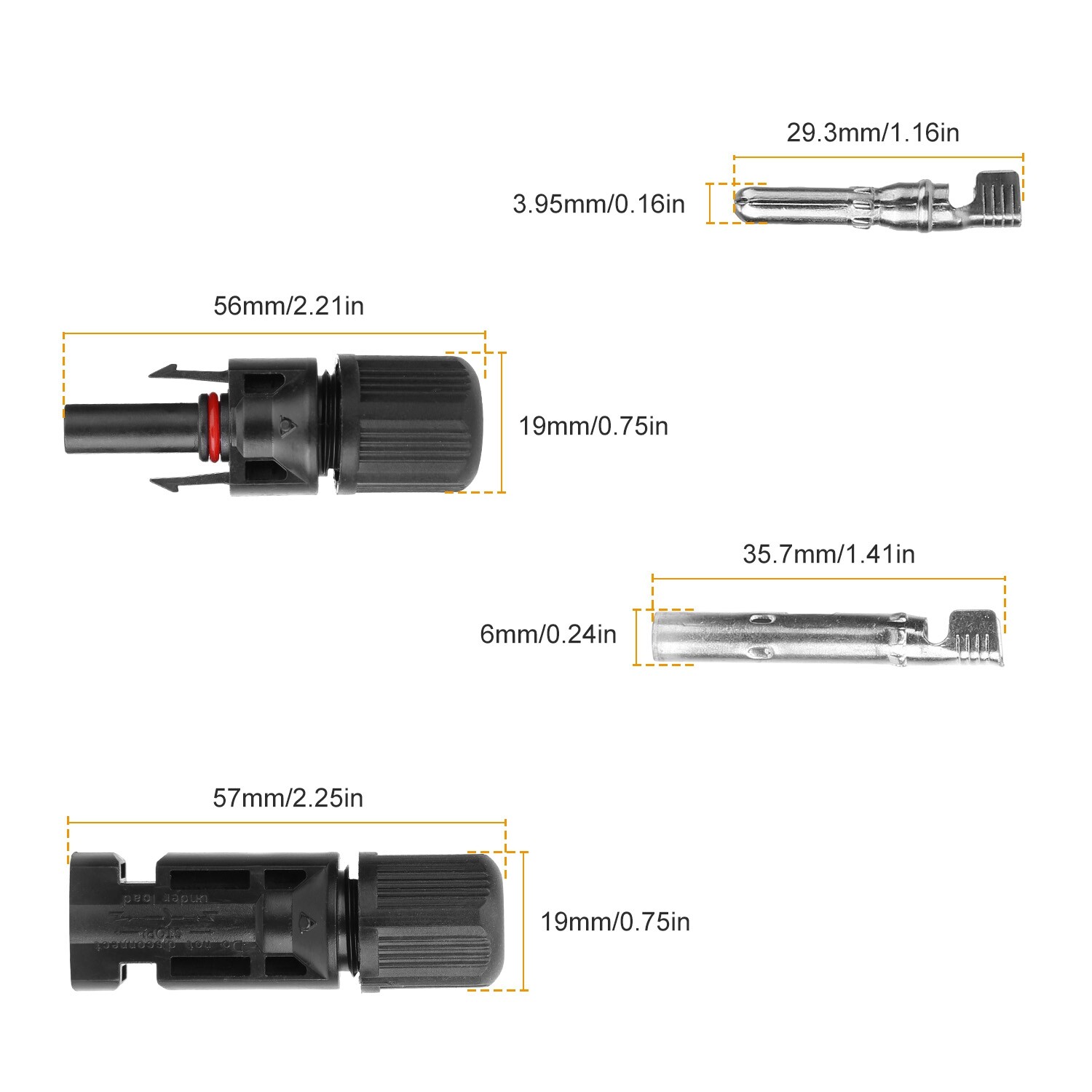 10 Pairs Solar Panel Cable Connectors Male/Female Compatible with MC4 Connector