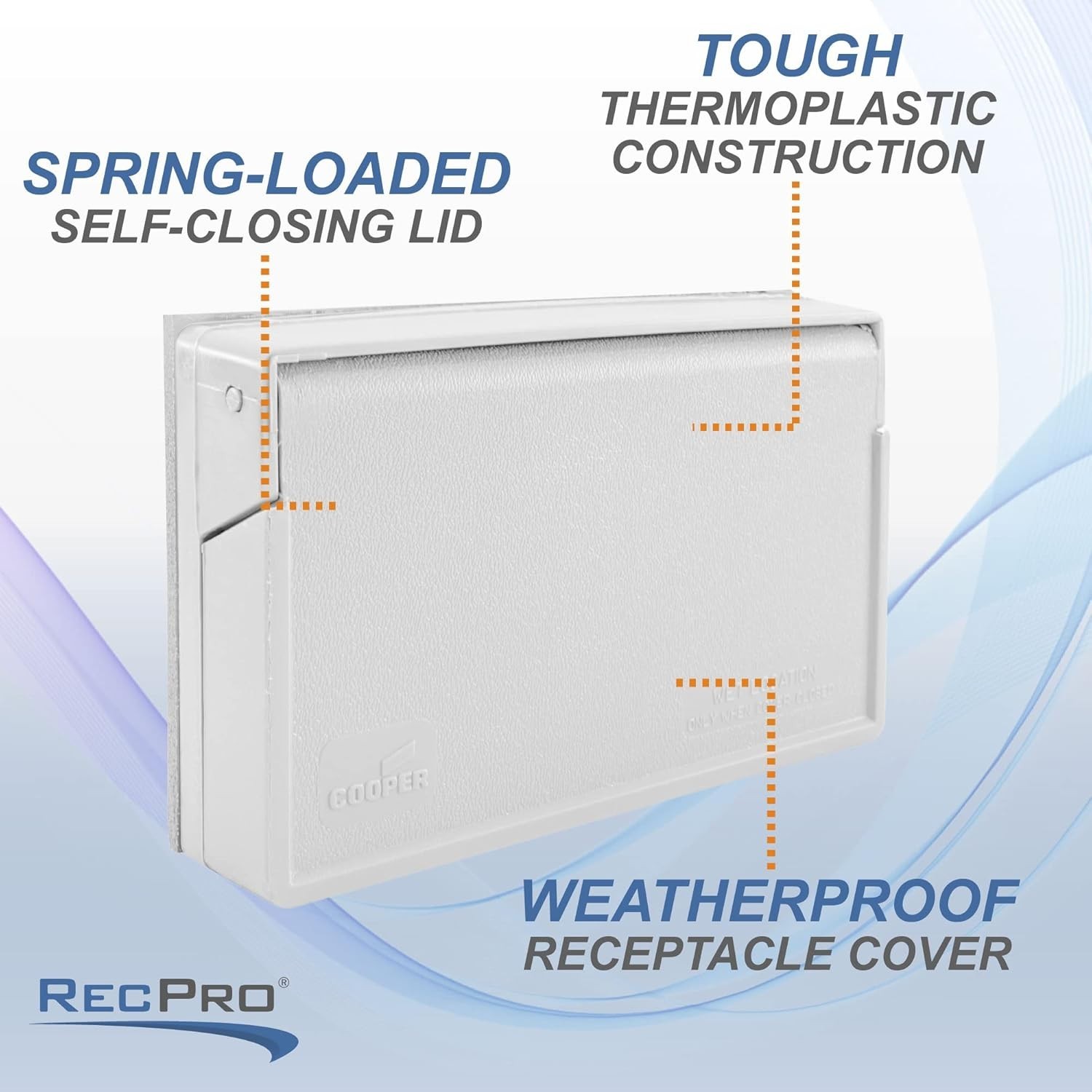 RV Exterior GFCI Outlet Cover Plate | Weatherproof | White