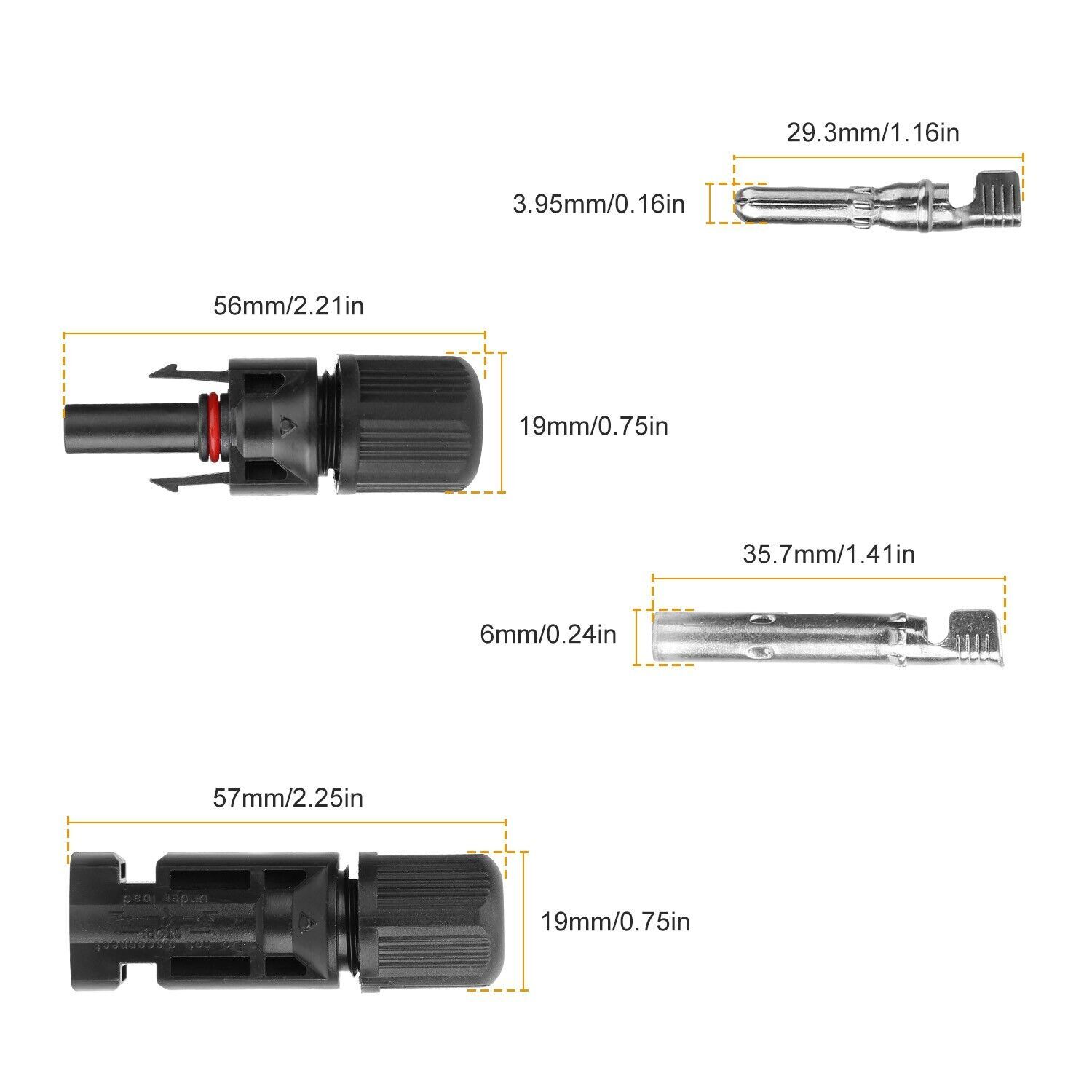 Solar Panel Connectors 10 Pairs Male Female Wire Adapters for Reliable Solar