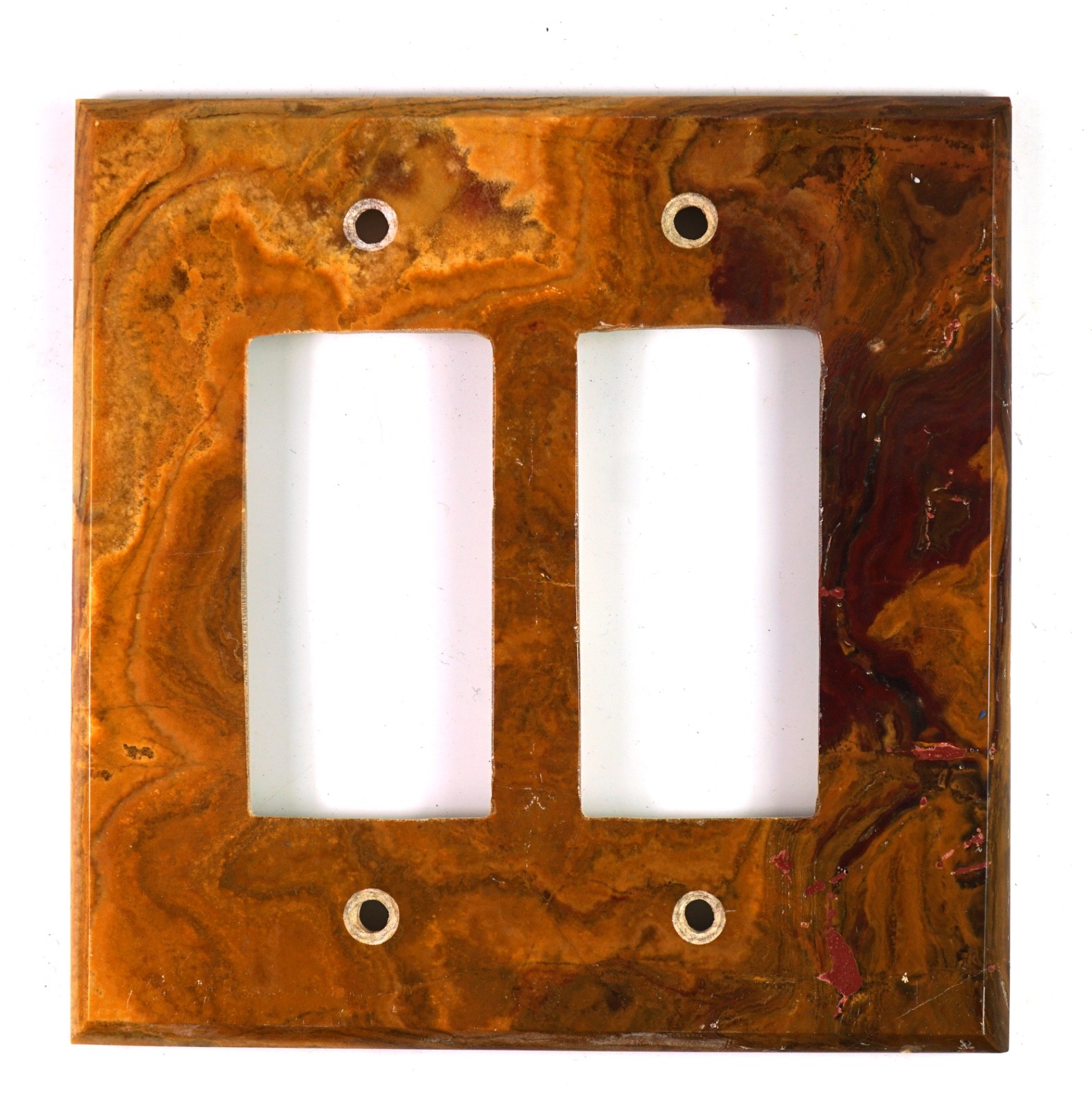 RED & GOLD ONYX – 10 Double Rocker Switchplate Covers – SALE!