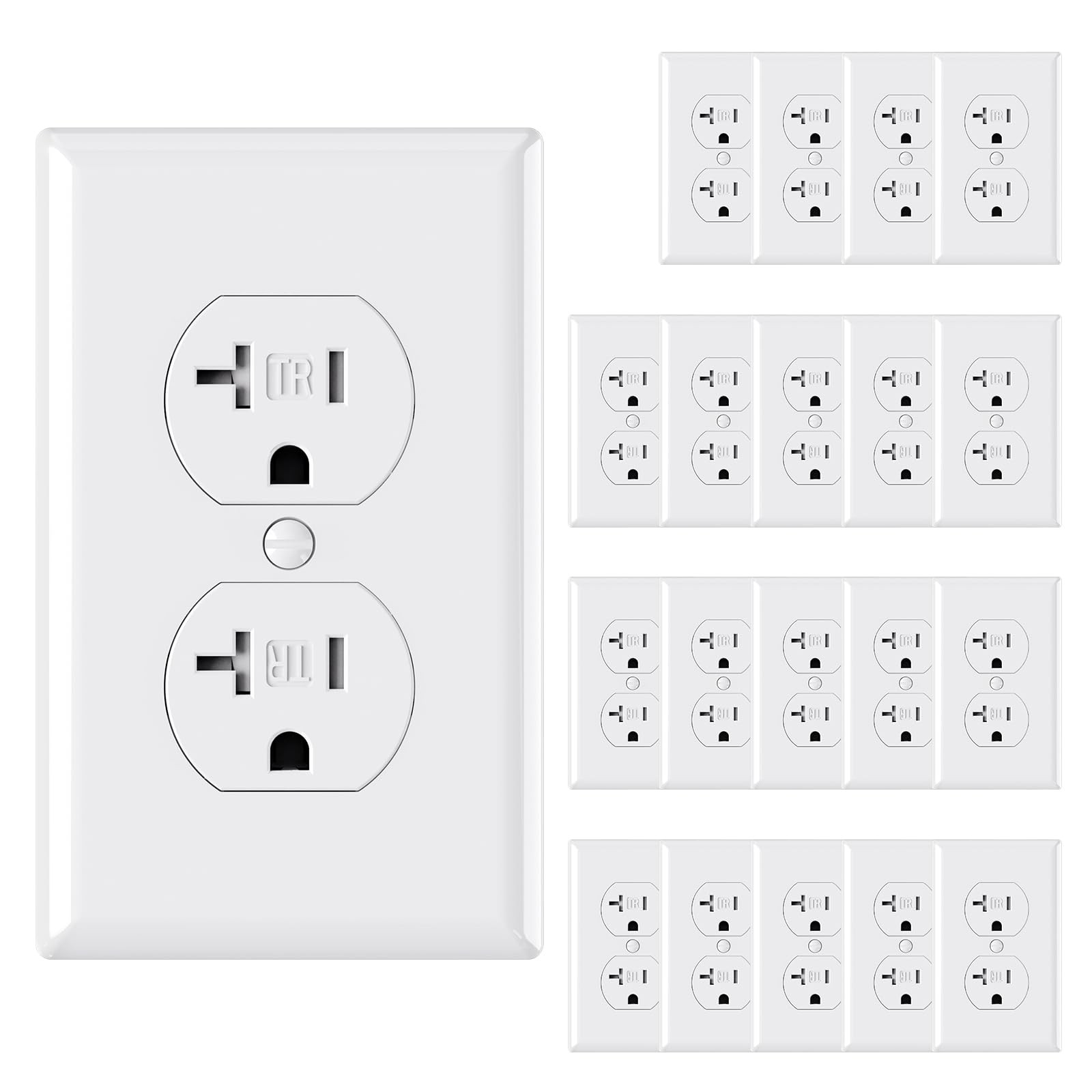 20 Amps Outlets Duplex Electrical Receptacle Outlets,Tamper Resistant,Heavy-D…