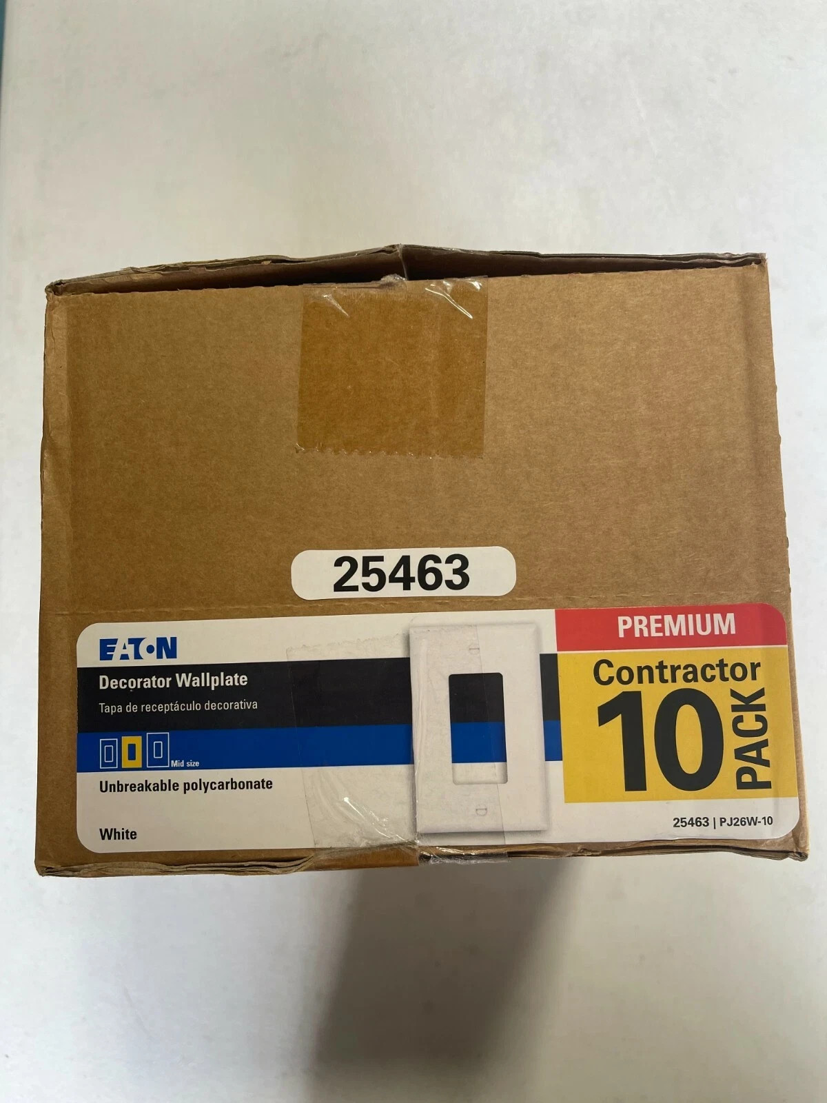Lot 50 EatonPJ26W White Mid-Size Single Gang Decorator Wallplate CoverSHIPS FREE