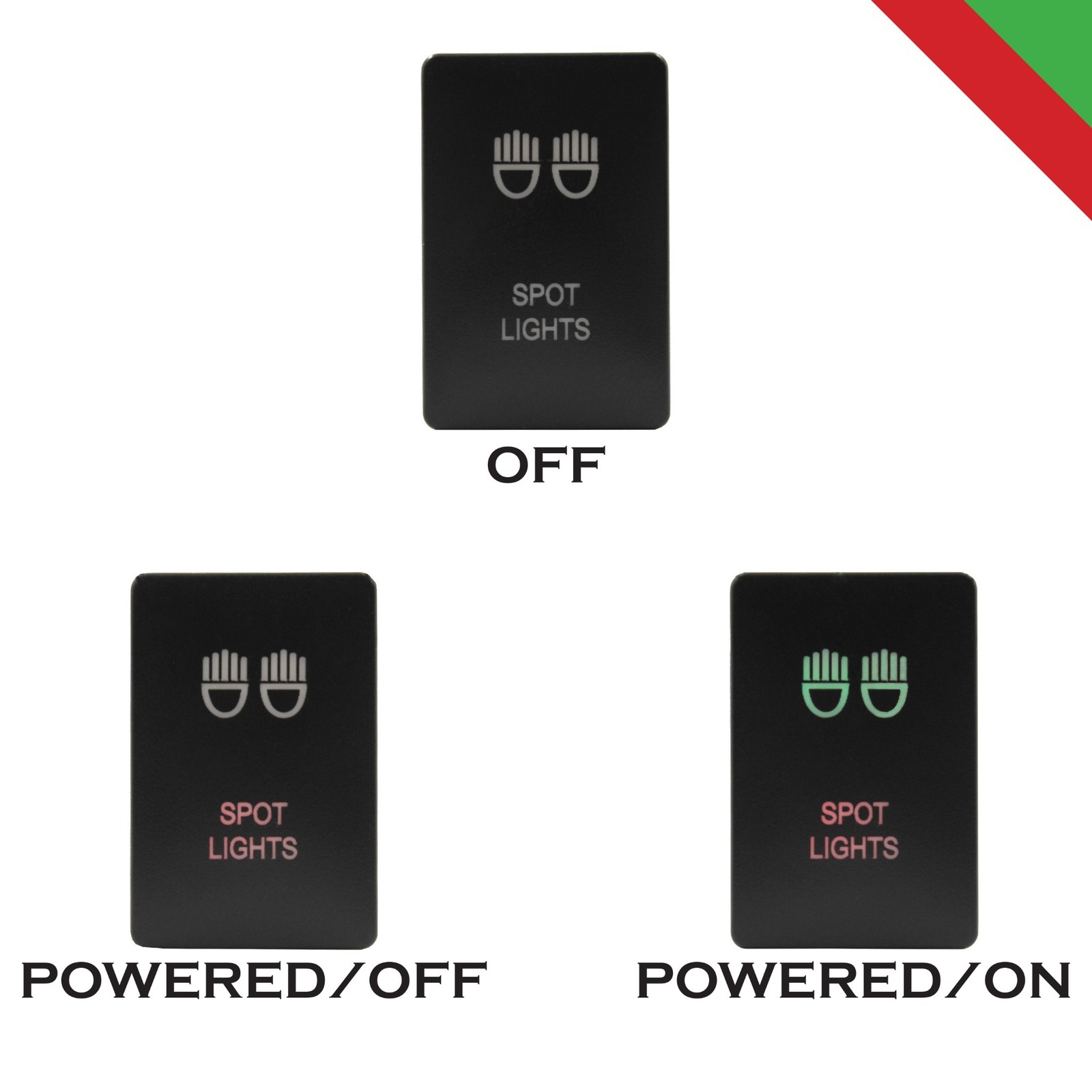 Push Switch 42 STYLES RED-GREEN suit Mitsubishi SMALL Triton Pajero MQ MR QE QF