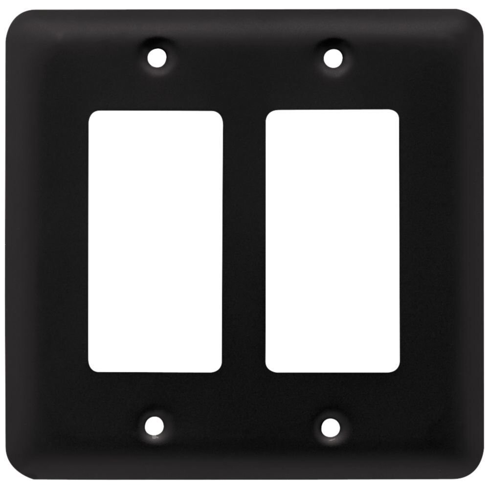 BRAINERD 64085 Matte Black Double GFI/Rocker Switchplate Cover Liberty Hardware