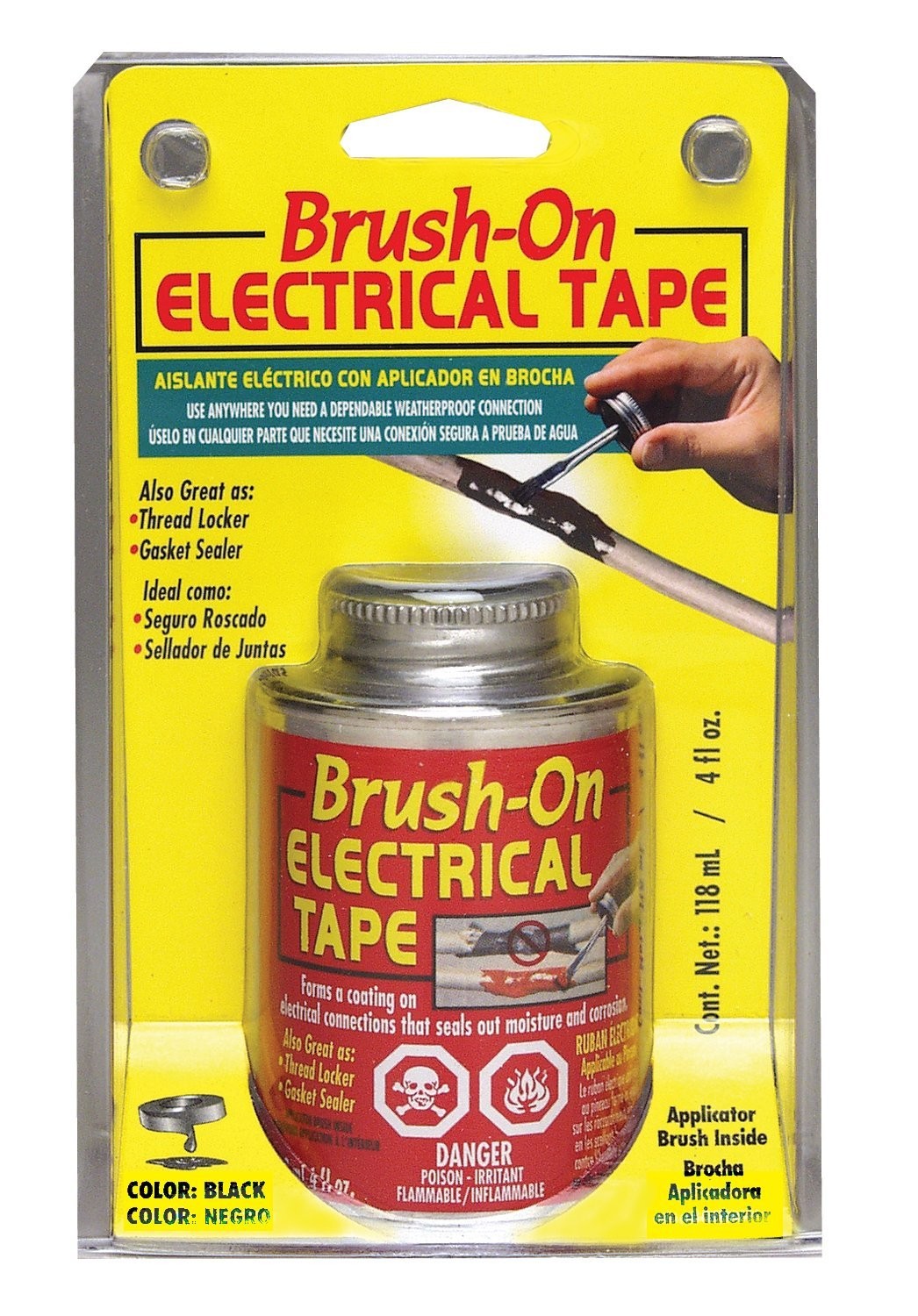 Blue Magic BOT55TRI Black Brush-On Electrical Tape – 4 fl. oz.