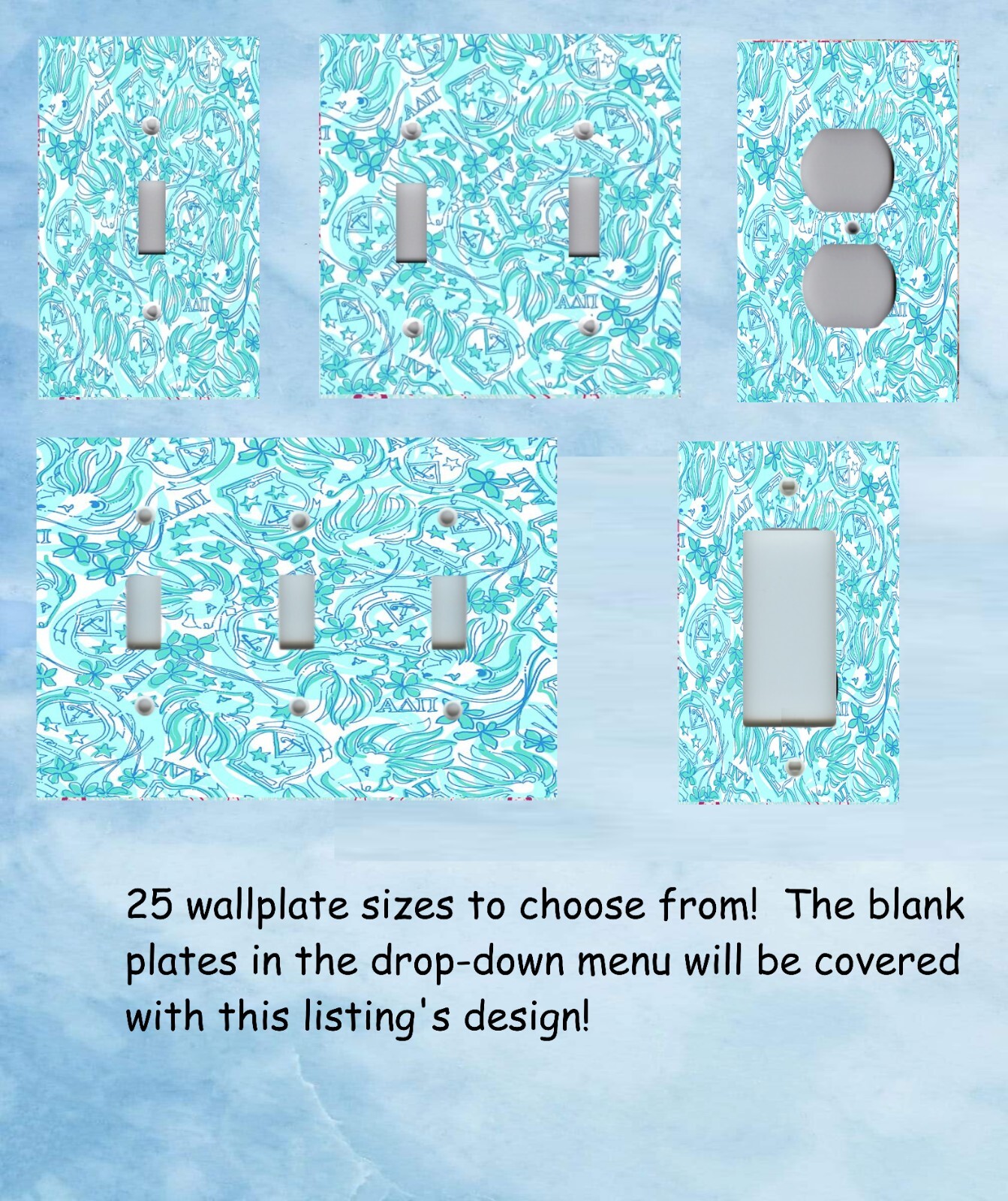 ALPHA DELTA PI COLLEGE SORORITY Lilly Pulitzer Image Light Switch Plate Outlet