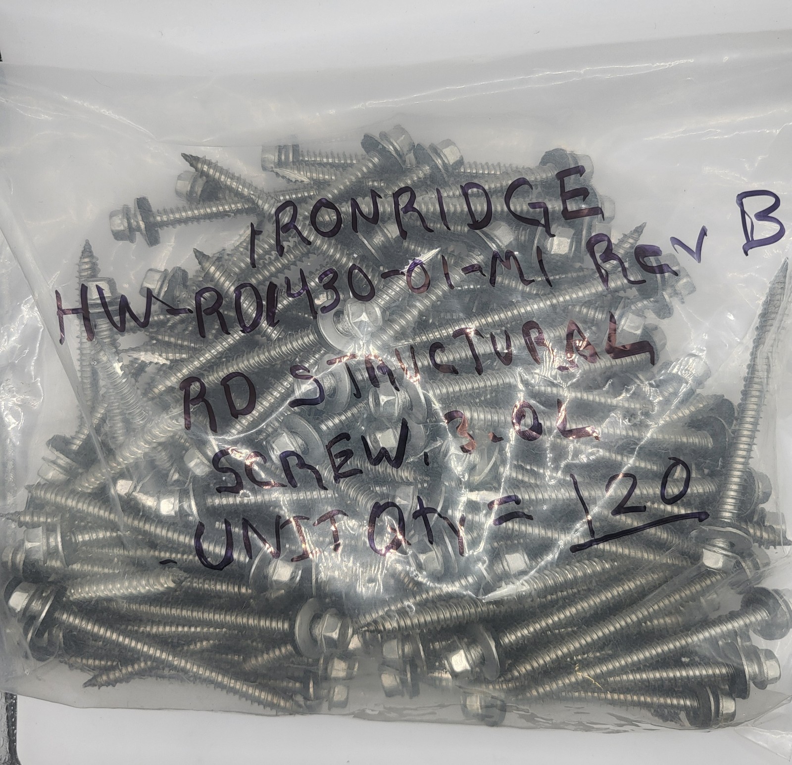IronRidge RD-1430-01-M1 QuickMount RD Structural Screw (Pack Of 120)