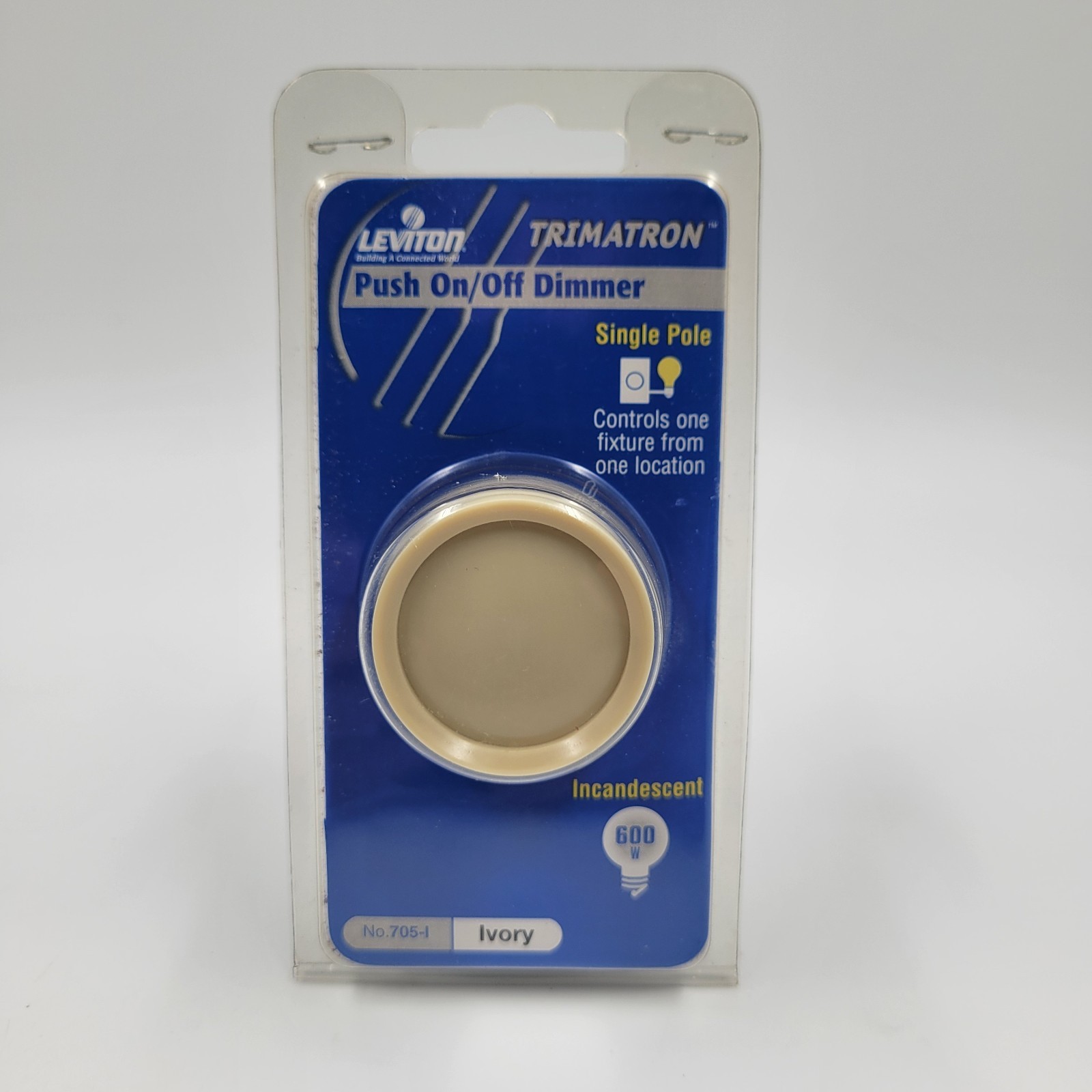 Leviton Single Pole Dimmer 600w Max 120 VAC Incandescent Only Ivory – New Sealed