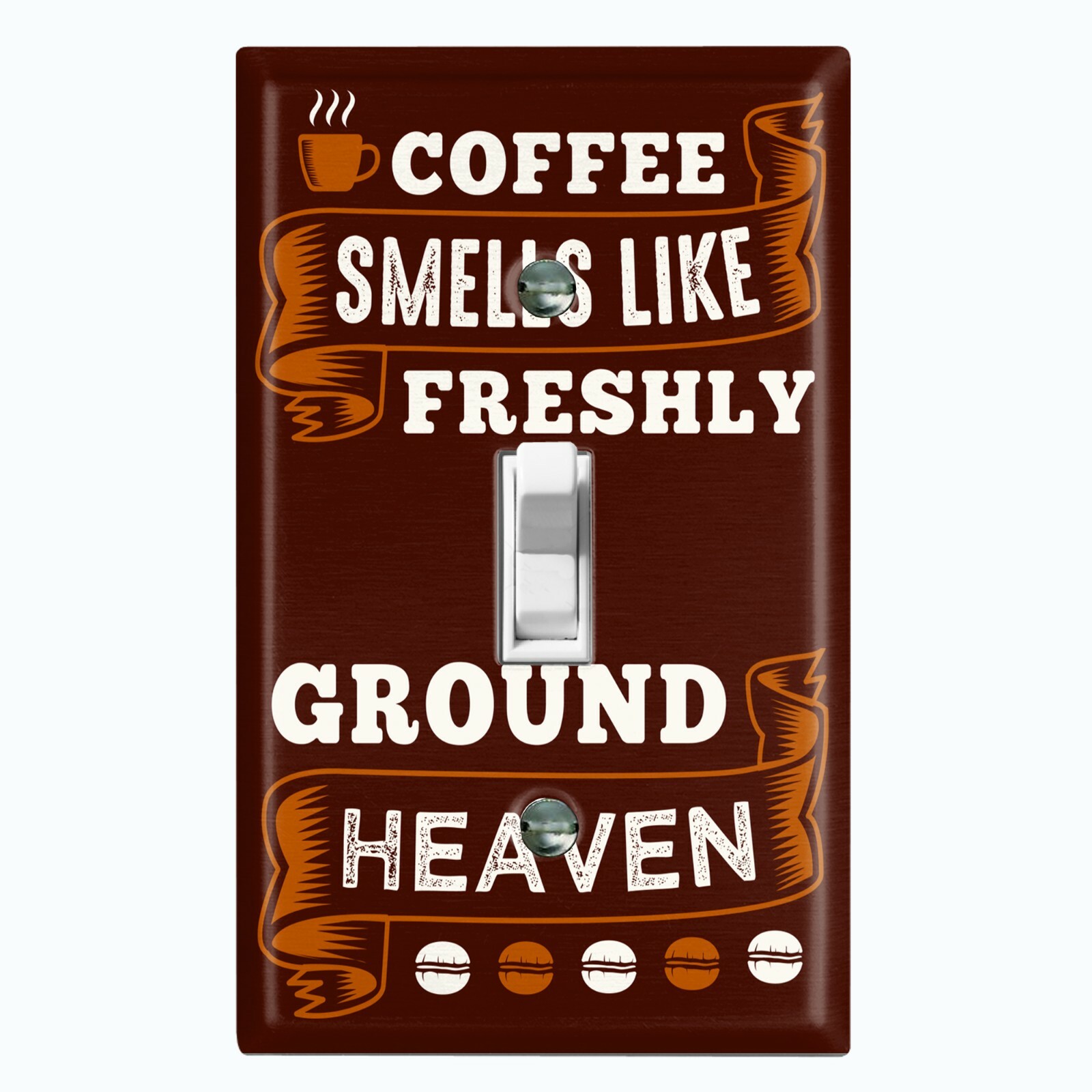 Metal Light Switch Cover Wall Plate For Kitchen Coffee Ground Fresh Smell COF070