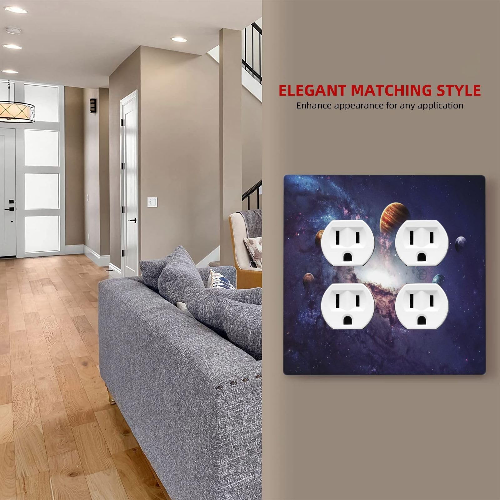 Decorative Light Switch Cover Plate Universe Outer space Cosmos Planet 2 Gang…