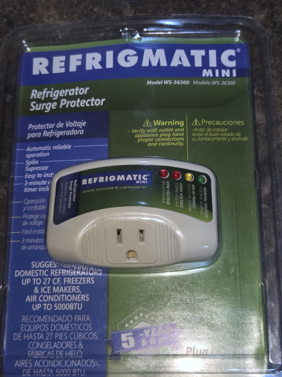 Refrigmatic WS36300 Electronic Surge Protector Refrigerator or 27 Ft3 Freezer￼