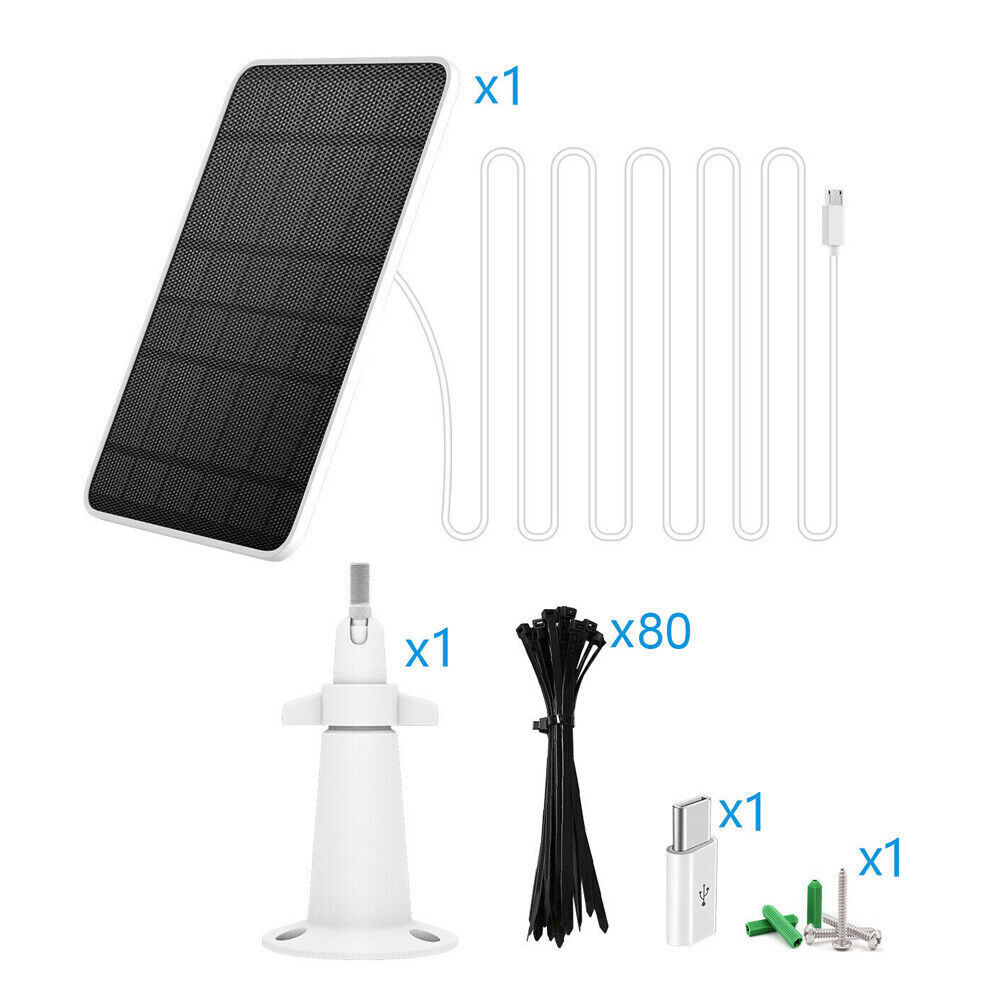 Solar Panel 9.8ft for Eufy Eufycam Cam E/2C/E/2 Pro Wall Mount w/USB Power Cable