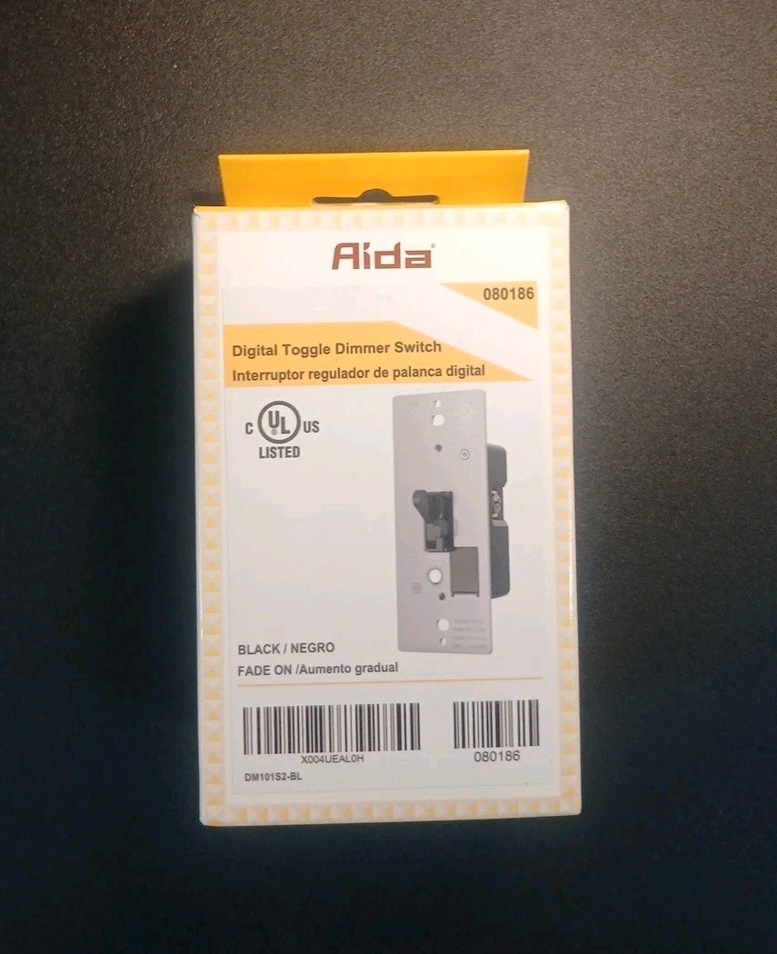 AIDA Toggle Slide Dimmer Switch for Dimmable LED Light/CFL/Incandescent 600 Watt