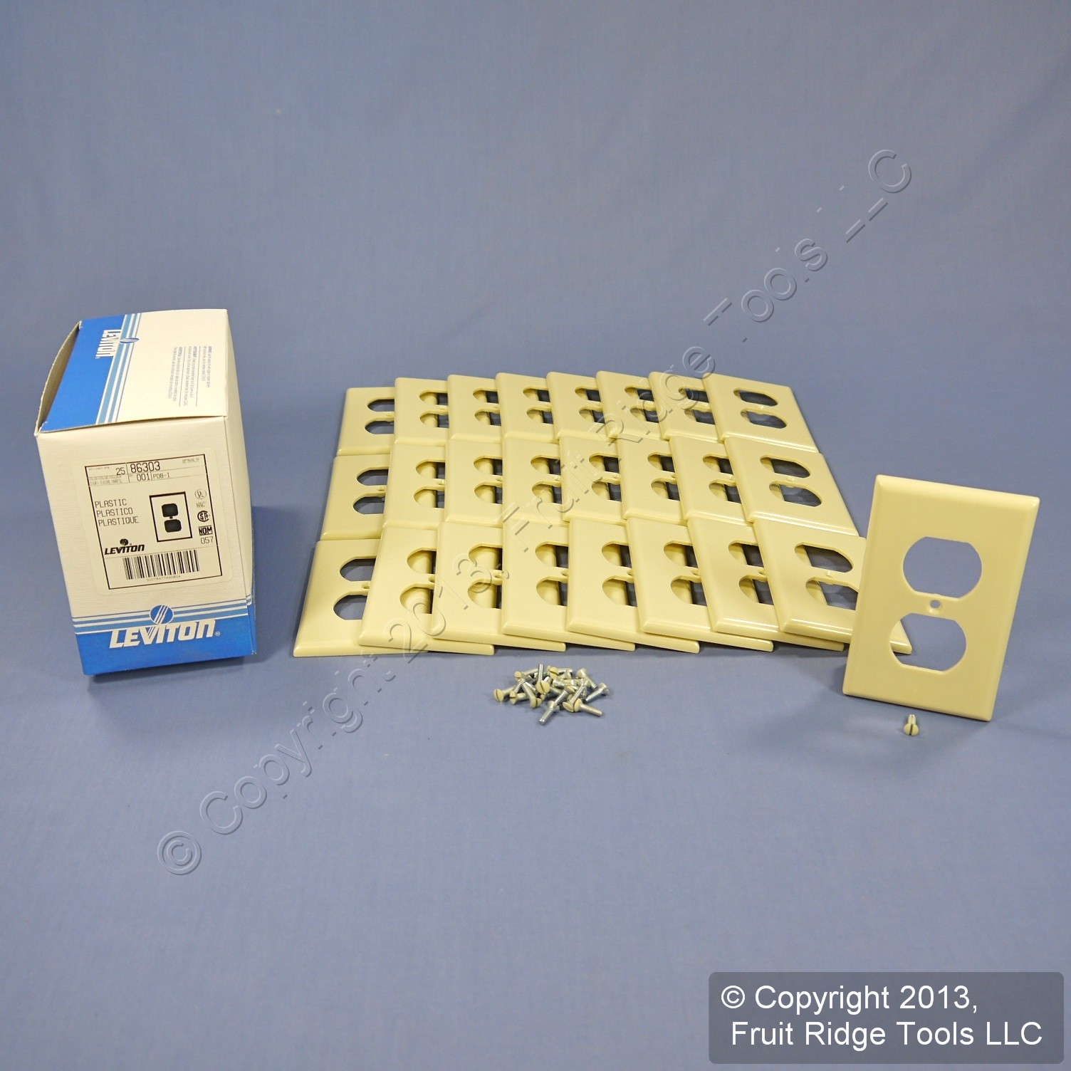 Leviton 86303 Ivory 1-Gang Duplex Outlet Plastic X-Deep Wallplate Covers 25pcs