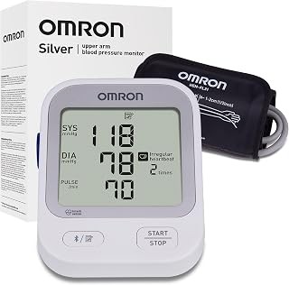 OMRON Silver Blood Pressure Monitor for Home Use & Upper Arm Blood Pressure Cuff