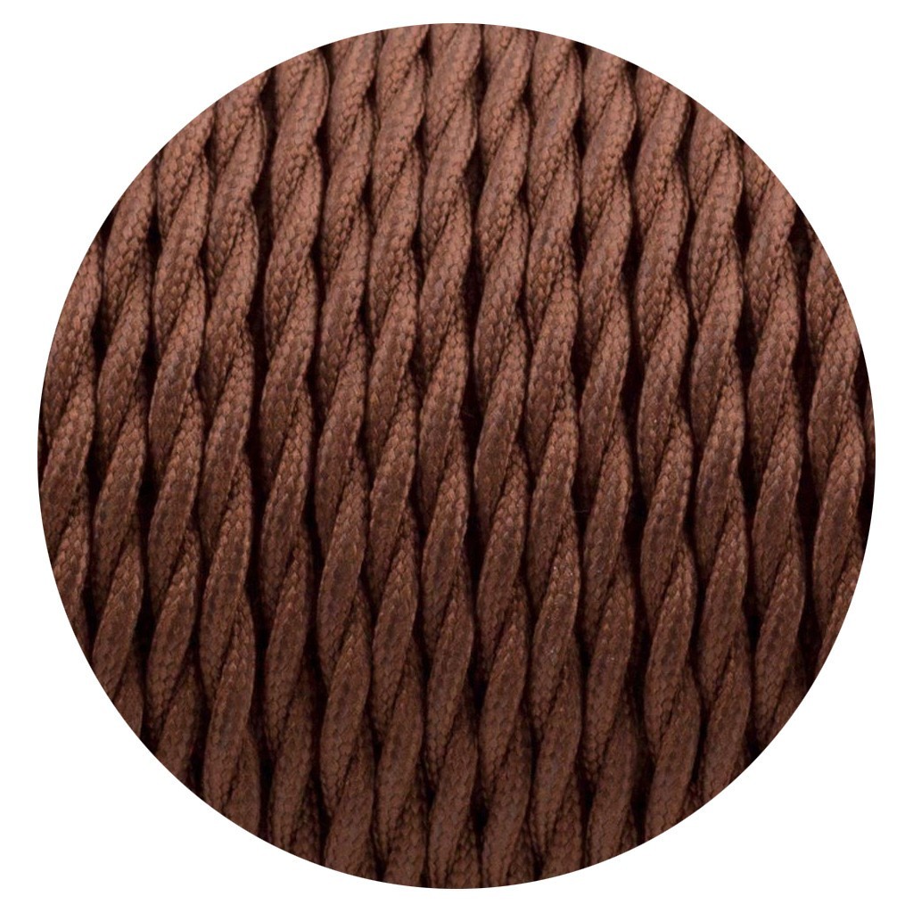 1M 2-Core Braided Fabric Electrical Wire Vintage Antique Brown Cable