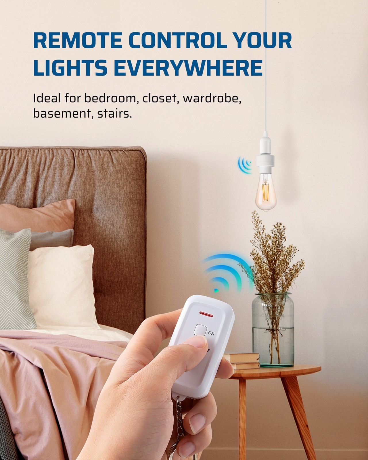DEWENWILS Wireless Remote Control Light Socket E26/E27 Base Remote Bulbs Socket