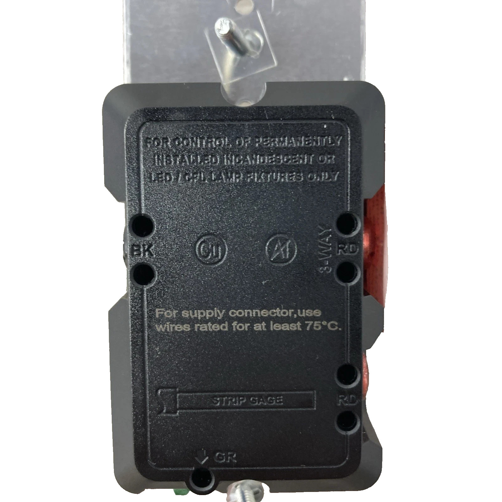 ELEGRP Digital Dimmer Light Switch for LED/CFL Single Pole/3-Way Matte Black 600