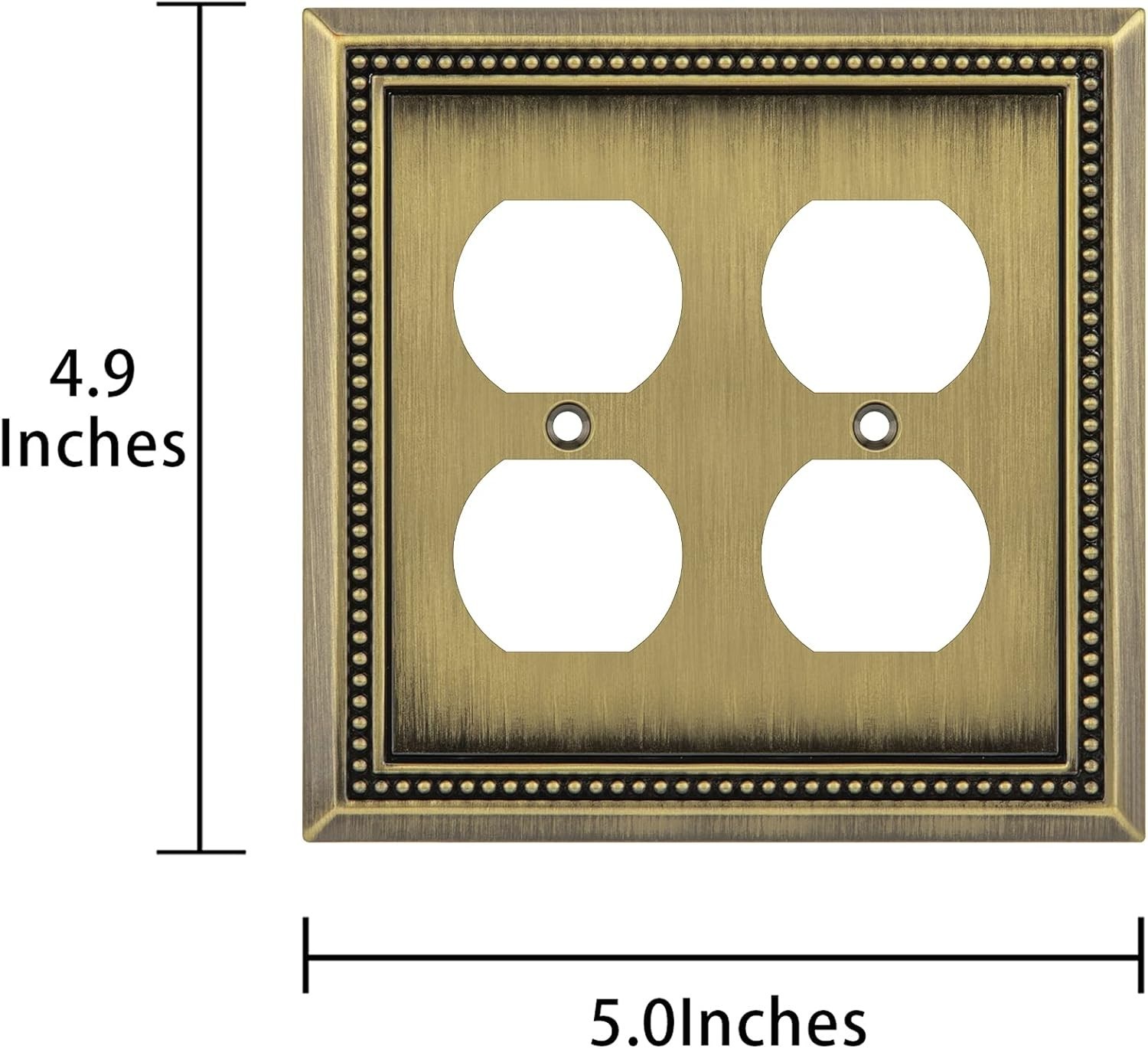Traditional Beaded Decorative Switch Plate in Antique Brass for Classic Homes