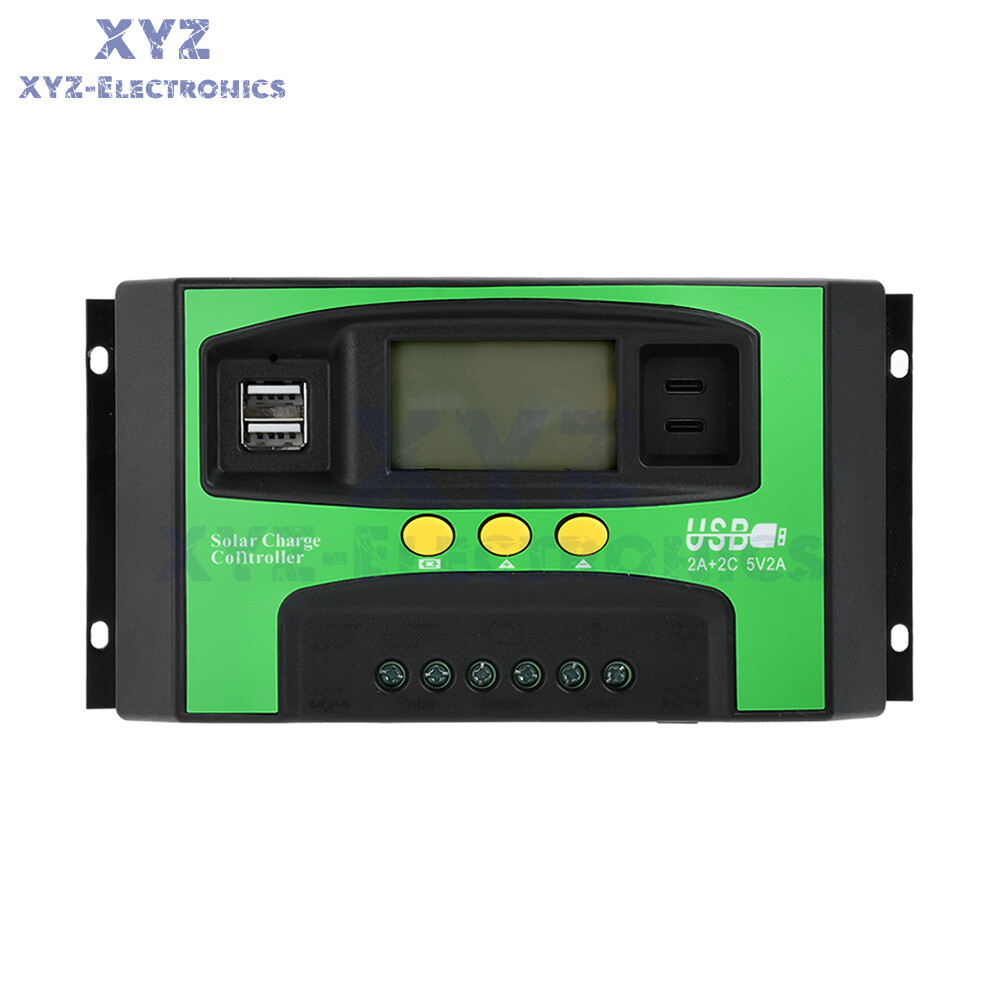 12V24V Solar Charger Controller 30A 40A 100A PV LCD Controller Timing USB/Type-C