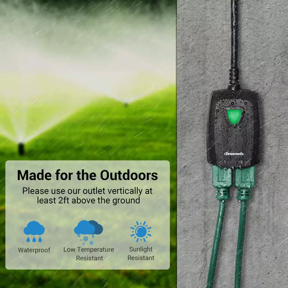 Outdoor Wireless Remote Control Outlet, Wall/Portable Light Switch