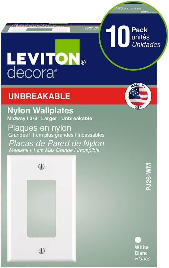 10-Pack White Decorator Wallplates – Stylish Solution for Wall Irregularities