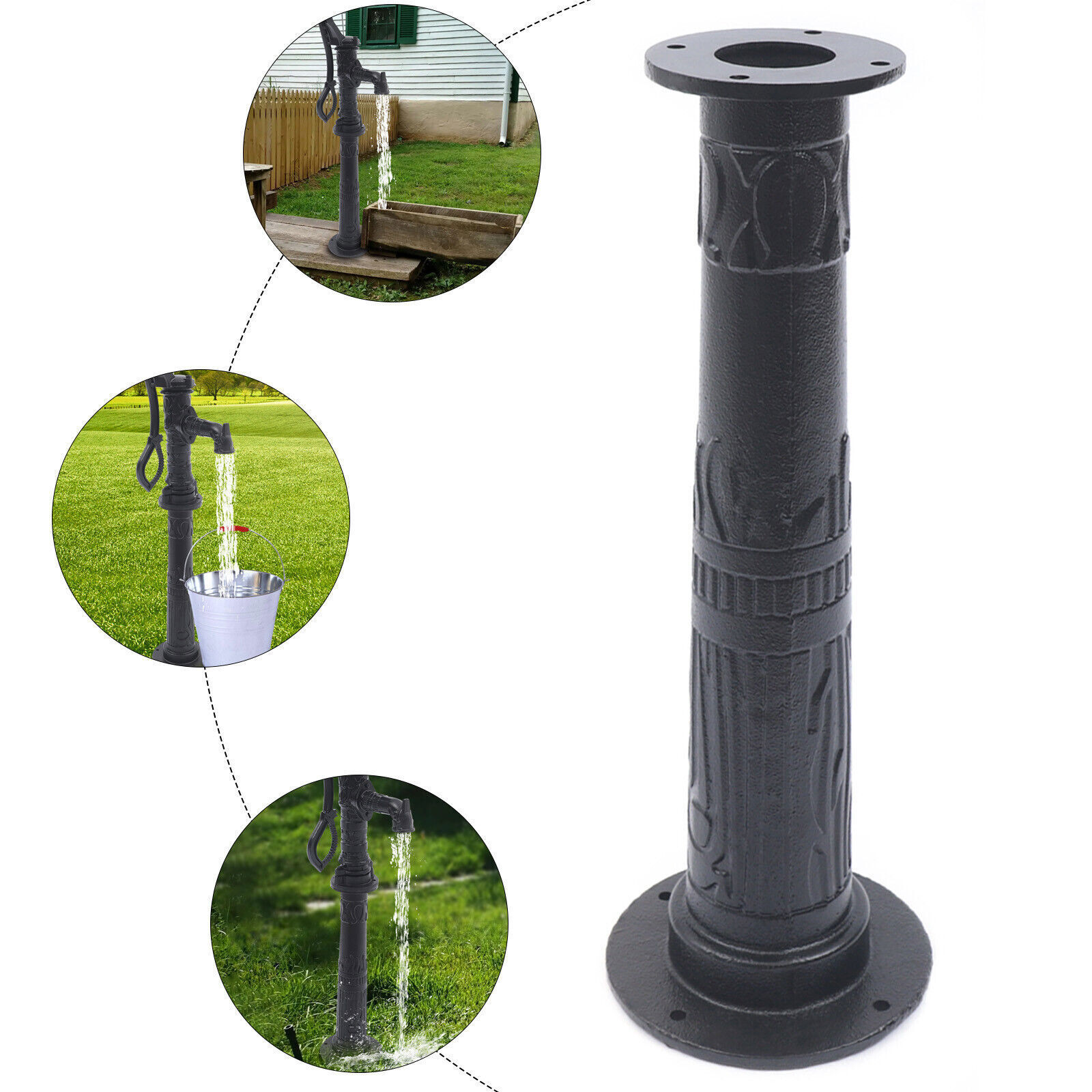26 feet Manual Hand Water Pump Garden Boost Pump Cast Iron Well Fountain Stand