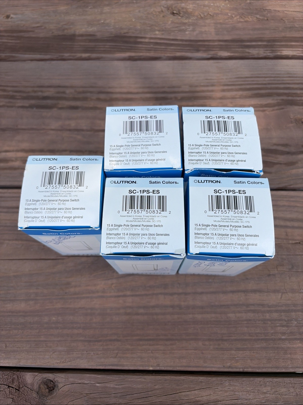 LOT OF 5 Lutron Satin Color Eggshell SC-1PS-ES Single Pole Switch “NEW”