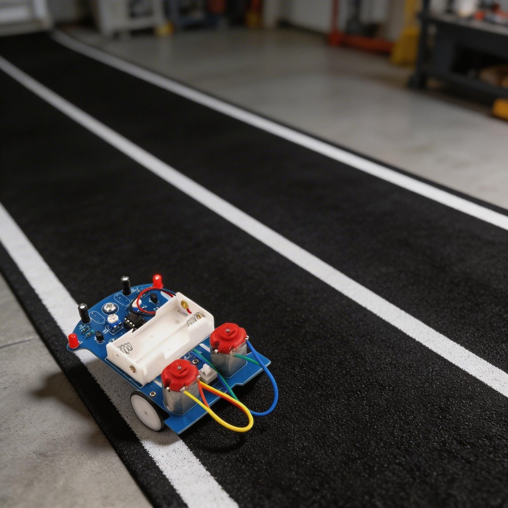 STEM Robotics Kit with Automatic Black Line Tracking for Learning Automation