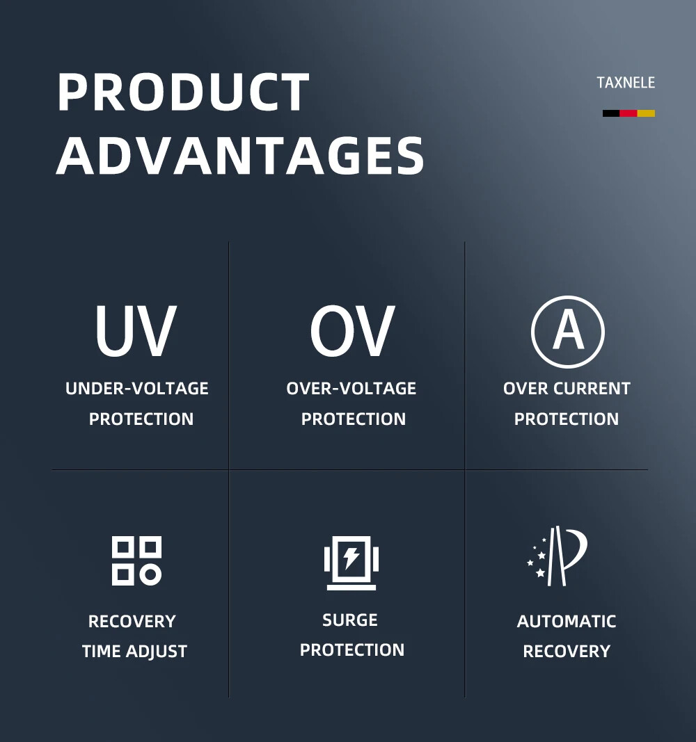16A Voltage Protector Over Under Current Adjustable Surge Protection 220V 110V