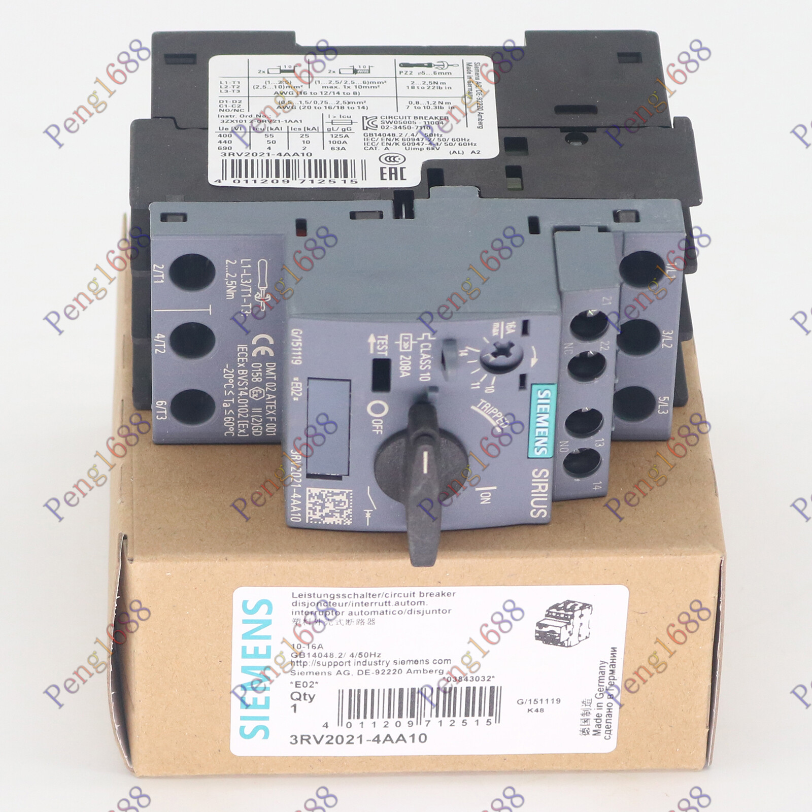 SIEMENS NEW in box breaker 3RV2021-4AA10 3RV2 021-4AA10 1 year warranty
