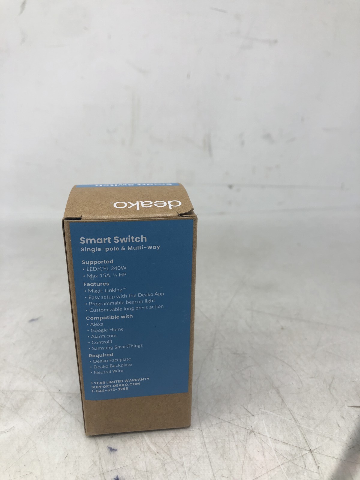 Deako Smart Light Switch Single-Pole & Multi-Way White,Led/Cfl 240W