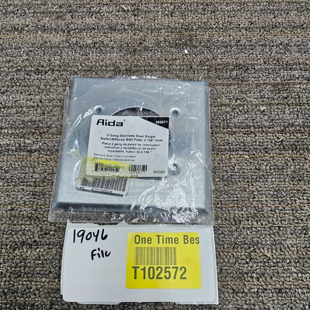 (QTY 11) Aida 2-Gang Wall Plate Single 2.16-in Hole Stainless Steel 055671