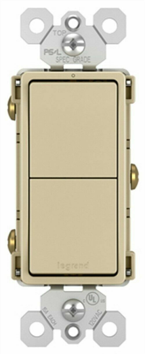 Part RCD11ICC6,Pass & Seymour,Radiant, 15A, 120/277V, Ivory, Grounding, 2 Single