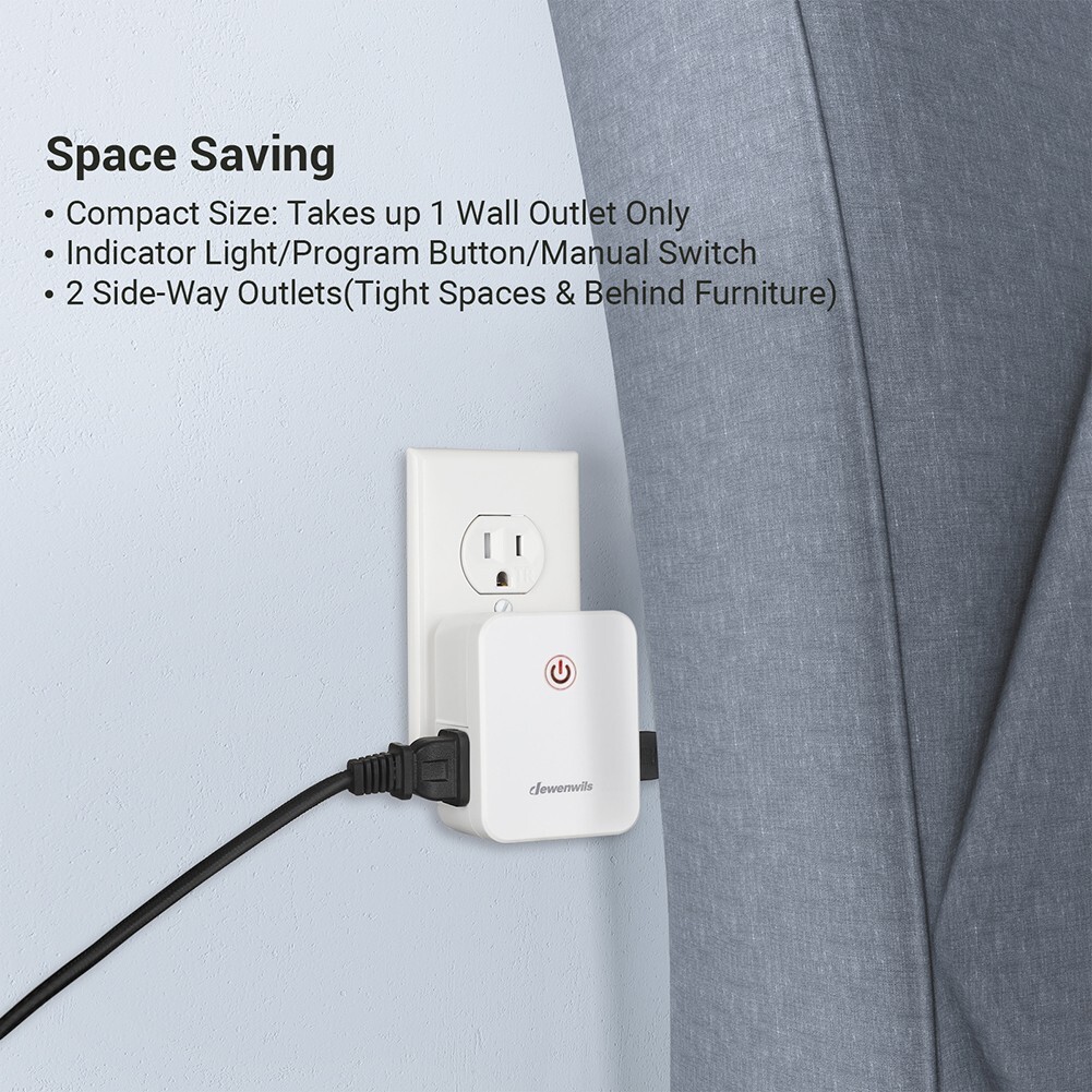 DEWENWILS Remote Control Outlet, Wireless Light Switch with 2 Side Outlets