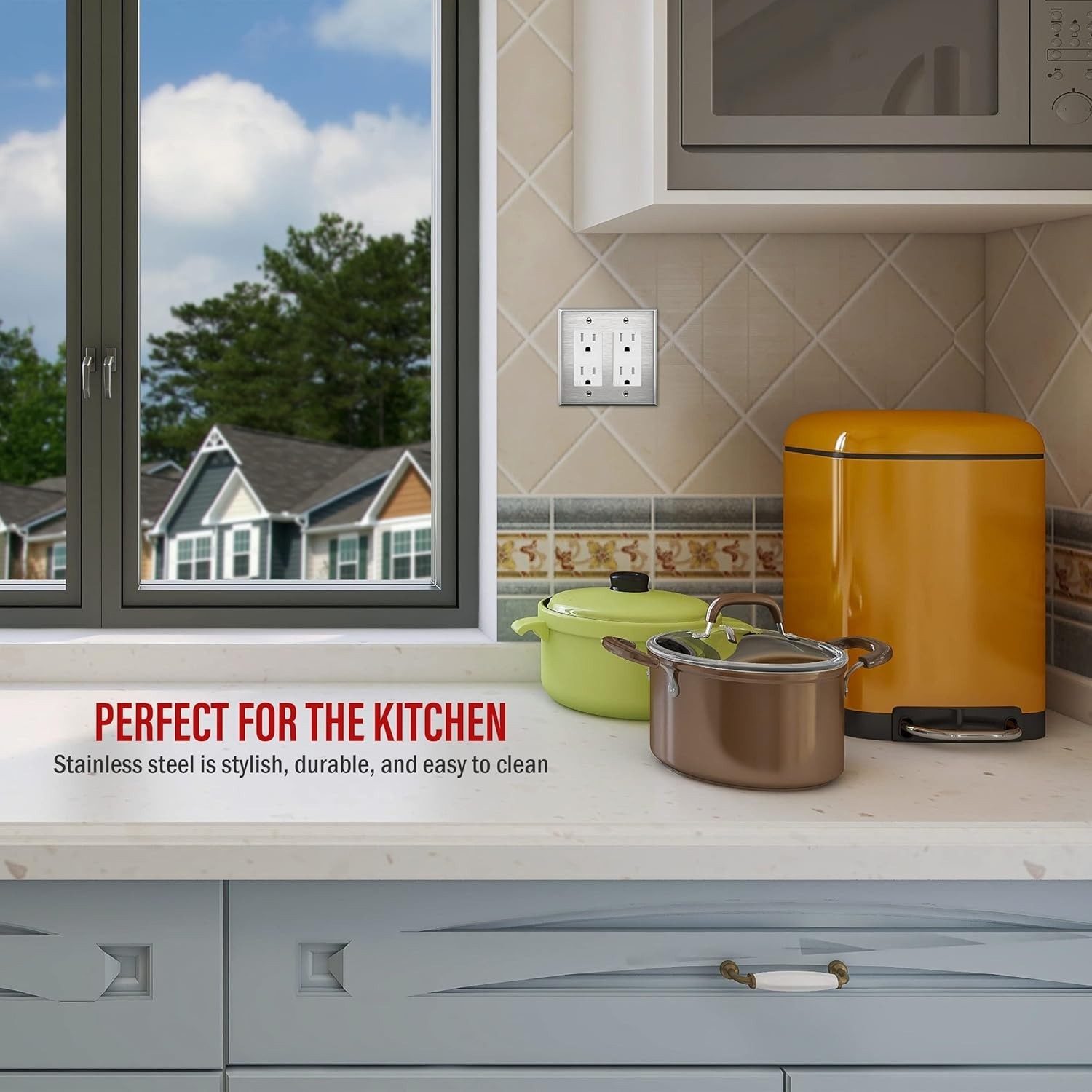 Corrosion-Resistant Stainless Steel Wall Plate 4.88″ x 4.92″ – Secure Your Home