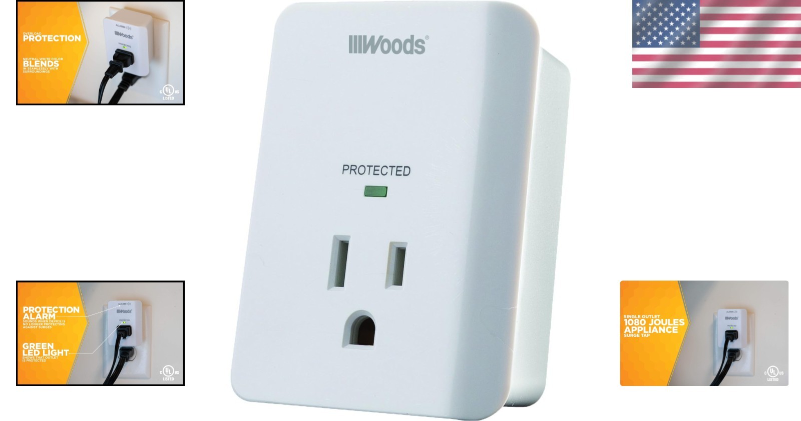 1 Outlet Southwire Surge Protector – 1080J Protection with Timer and Alarm
