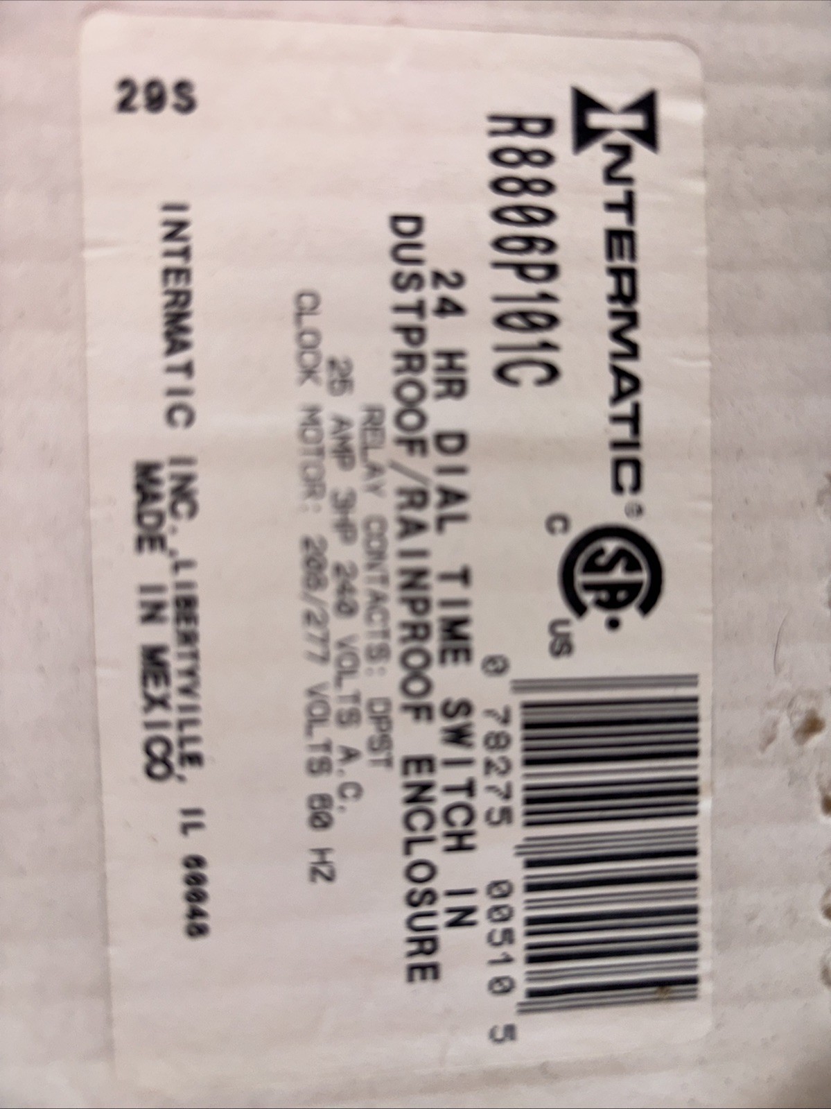 Intermatic Entergy Control Product Industrial Grade Time Switch R8806P101C